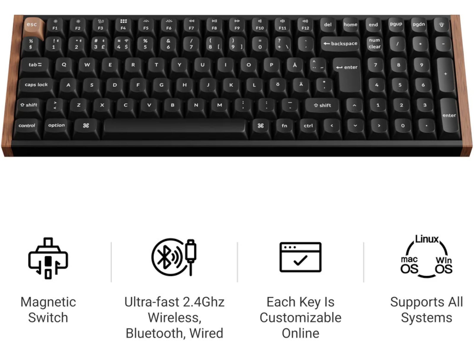 Keychron K4 HE Trådløst Gamingtastatur (sort) Gamingtangentbord
