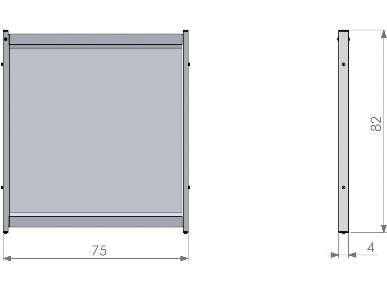 Nobo bordskärm modul Premium Plus - 75x82cm Tillbehör till arbetsstationer och kontorsbås
