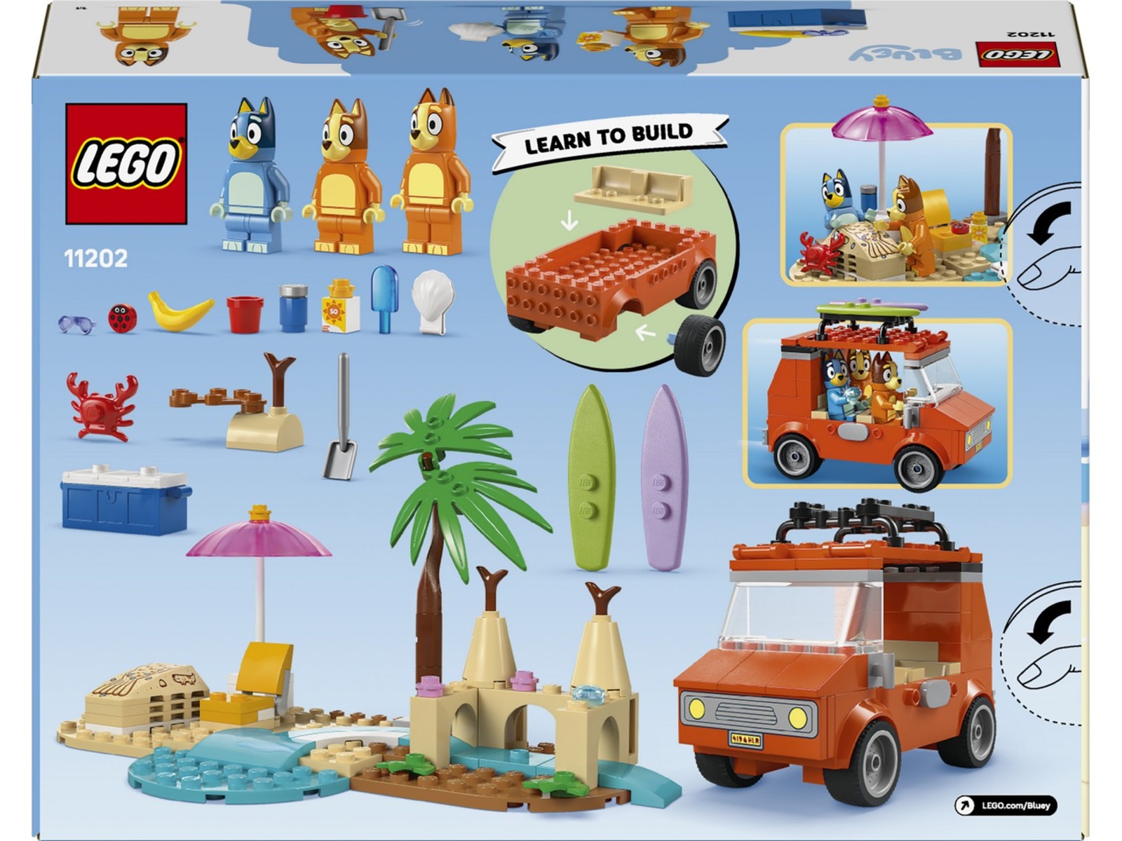 LEGO Bluey Bluey och familjens bilresa till stranden 11202 LEGO