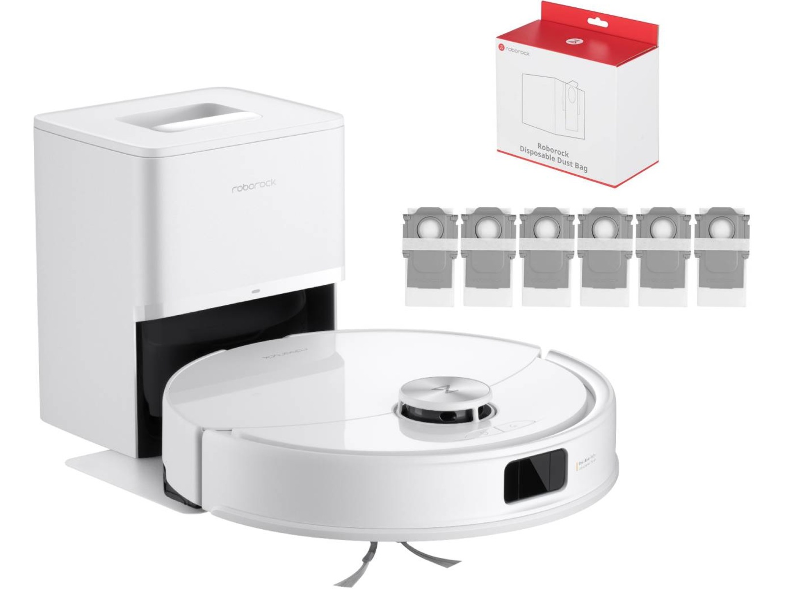 Roborock Q10 VF+ Robotdammsugare (vit) + dammpåsar Robotdammsugare