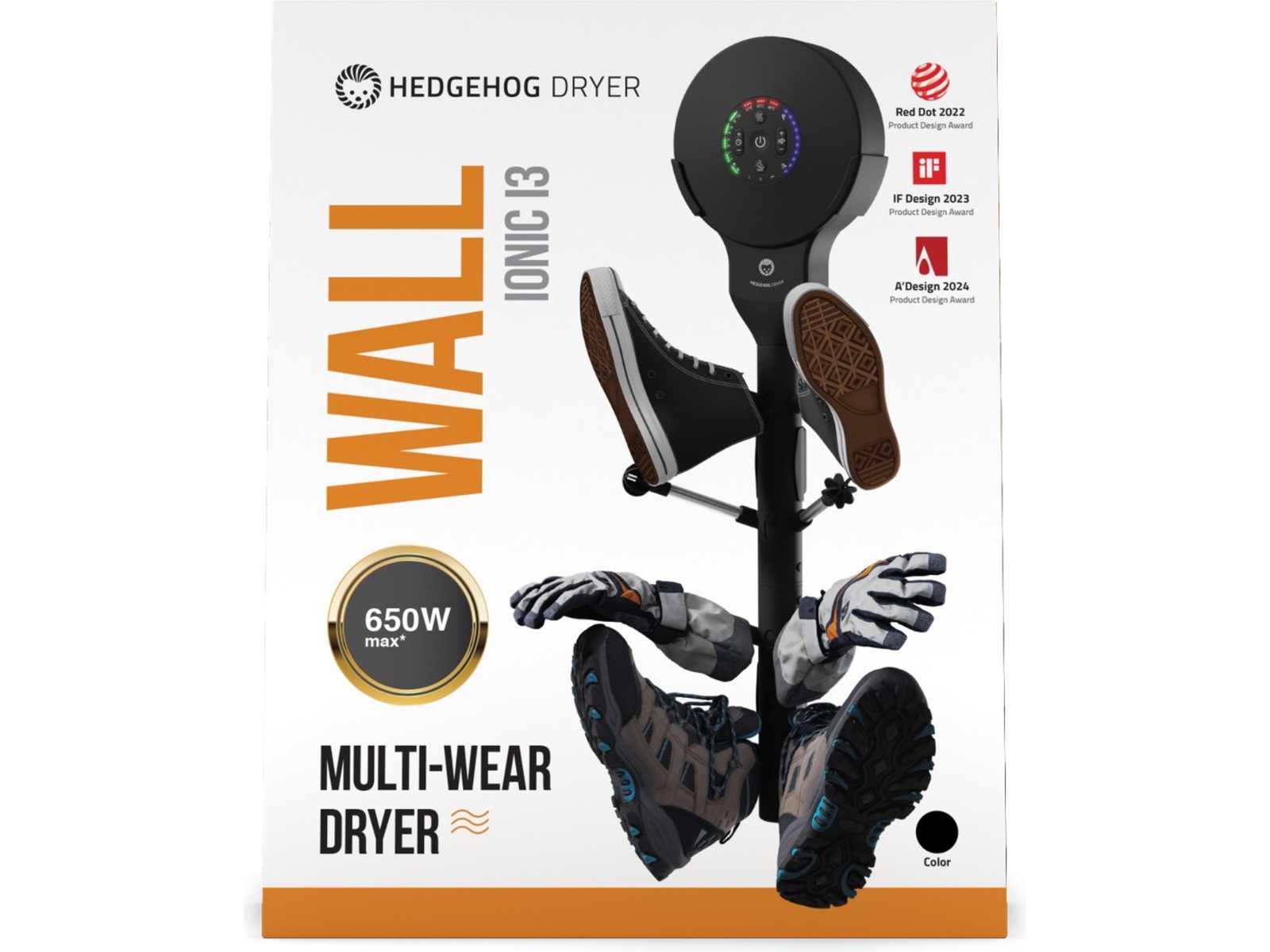 Hedgehog Wall torkställ  (svart) Skotorkare