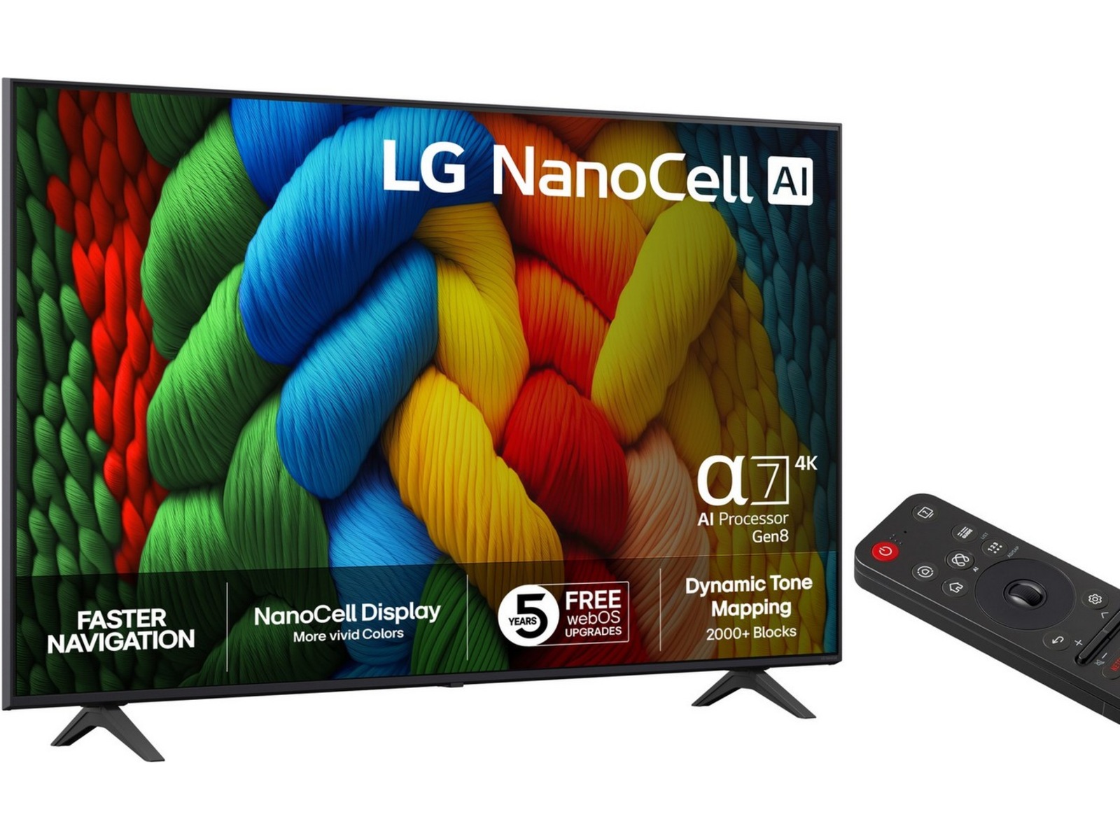 LG 75" NANO80 AI 4K NanoCell Smart TV (2025) + Soundbar 70 - 79 tums TV