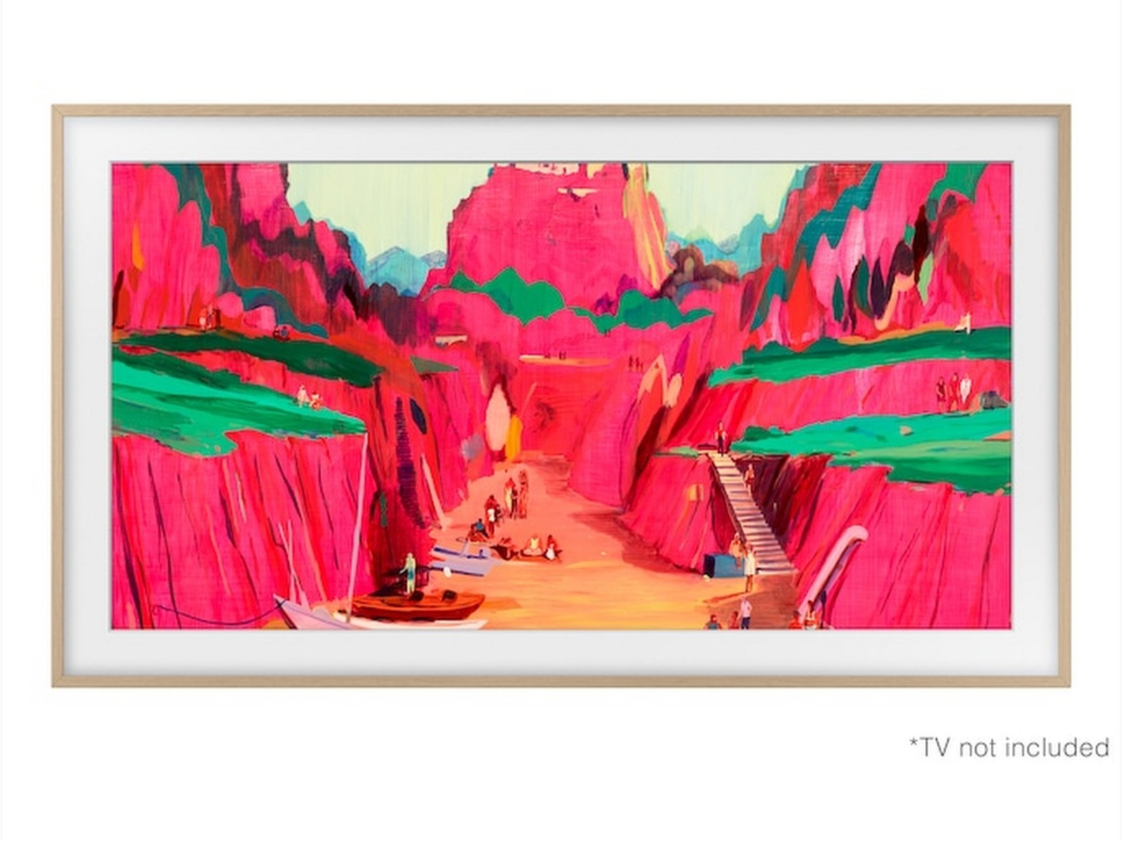 Samsung The Frame Pro 85" LS03FW + ram Beige Wood 60 - 69 tums TV