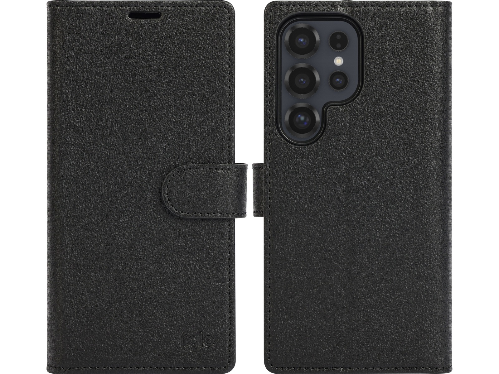 iiglo Galaxy S25 Ultra 2-i-1 Plånboksfodral (svart) Mobilskal
