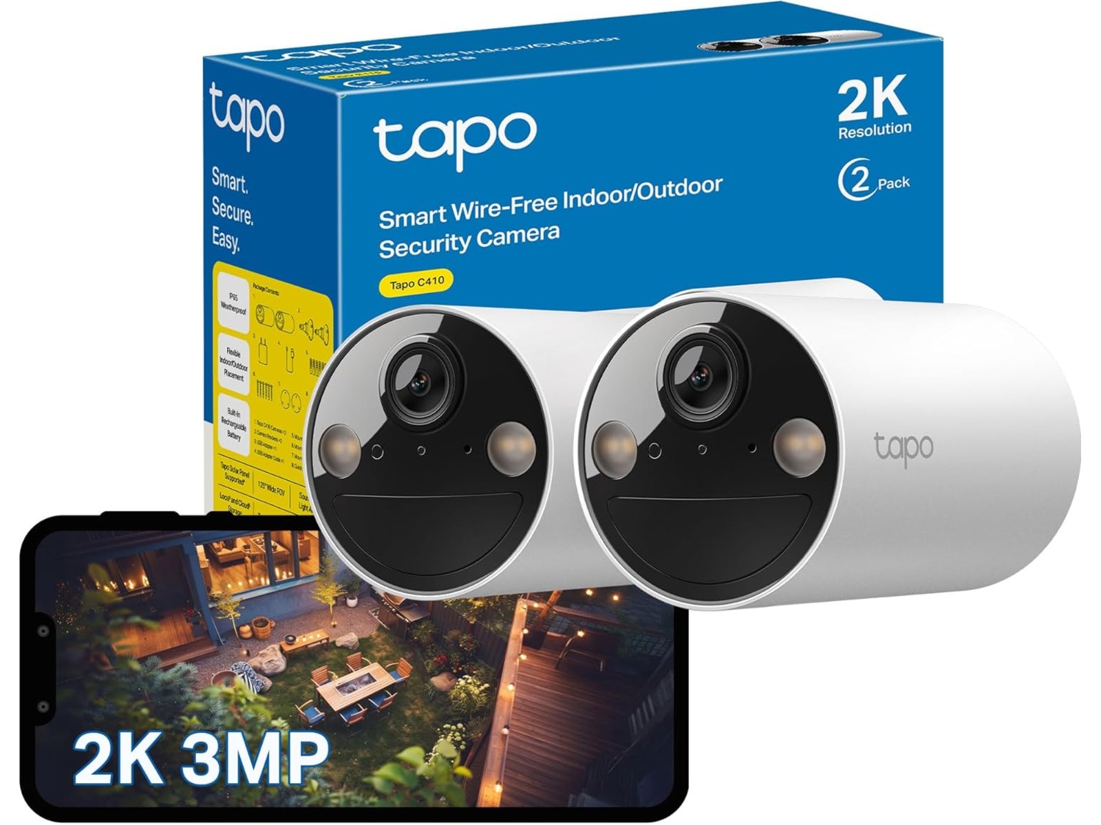 TP-Link Tapo C410 utomhusövervakningskamera 2-pack Övervakningskamera