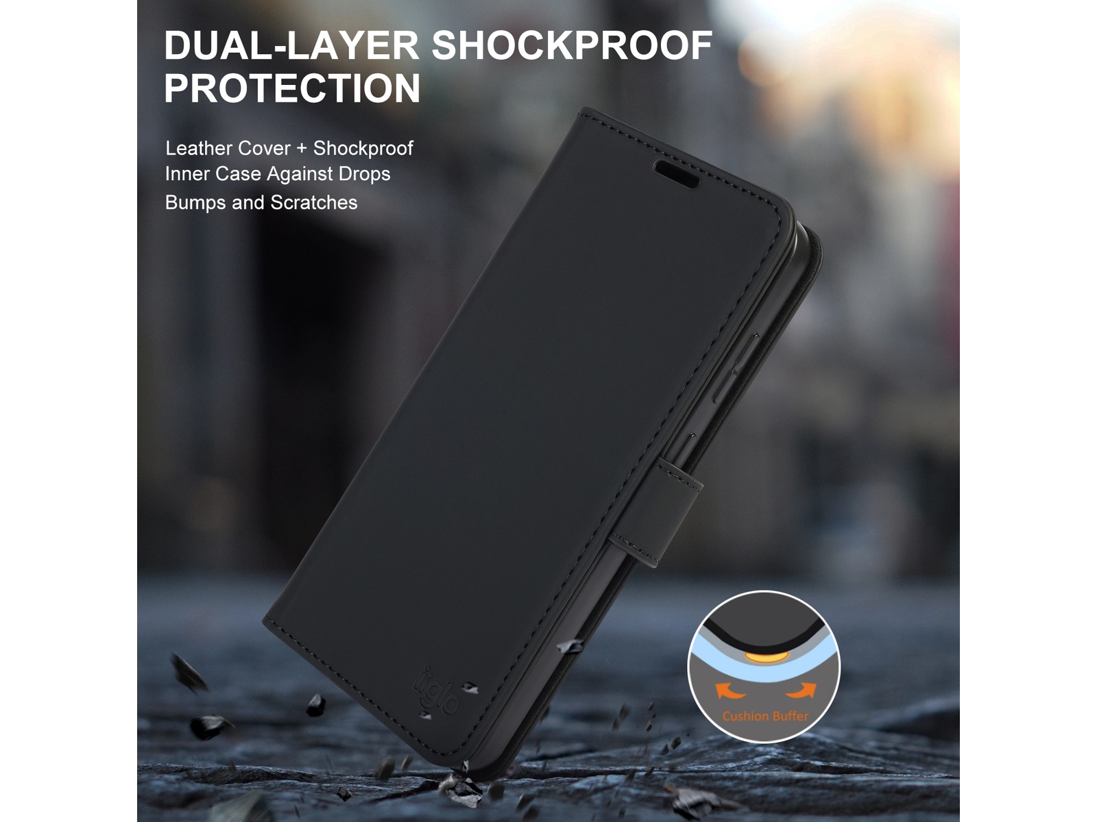 iiglo Galaxy S25 FE Plånboksfodral (svart) Mobilskal