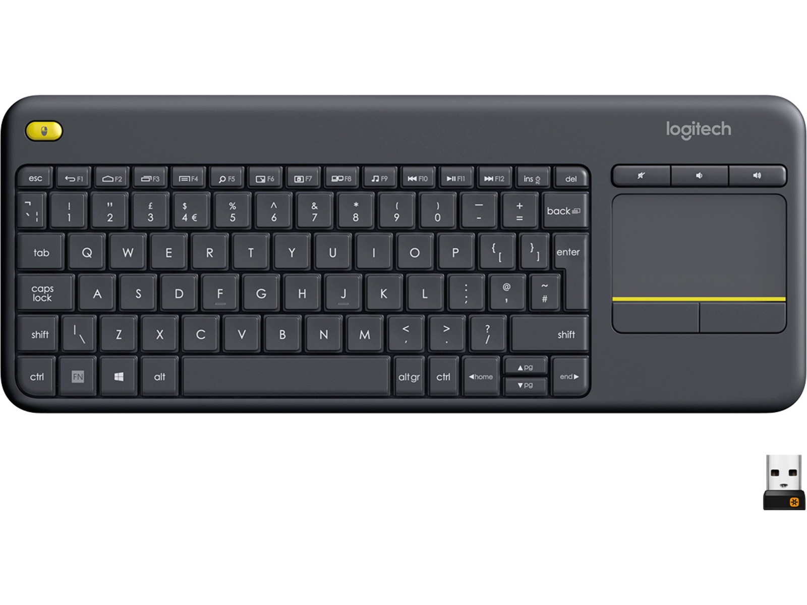 Logitech K400 Plus Tangentbord Mörkgrå Tangentbord