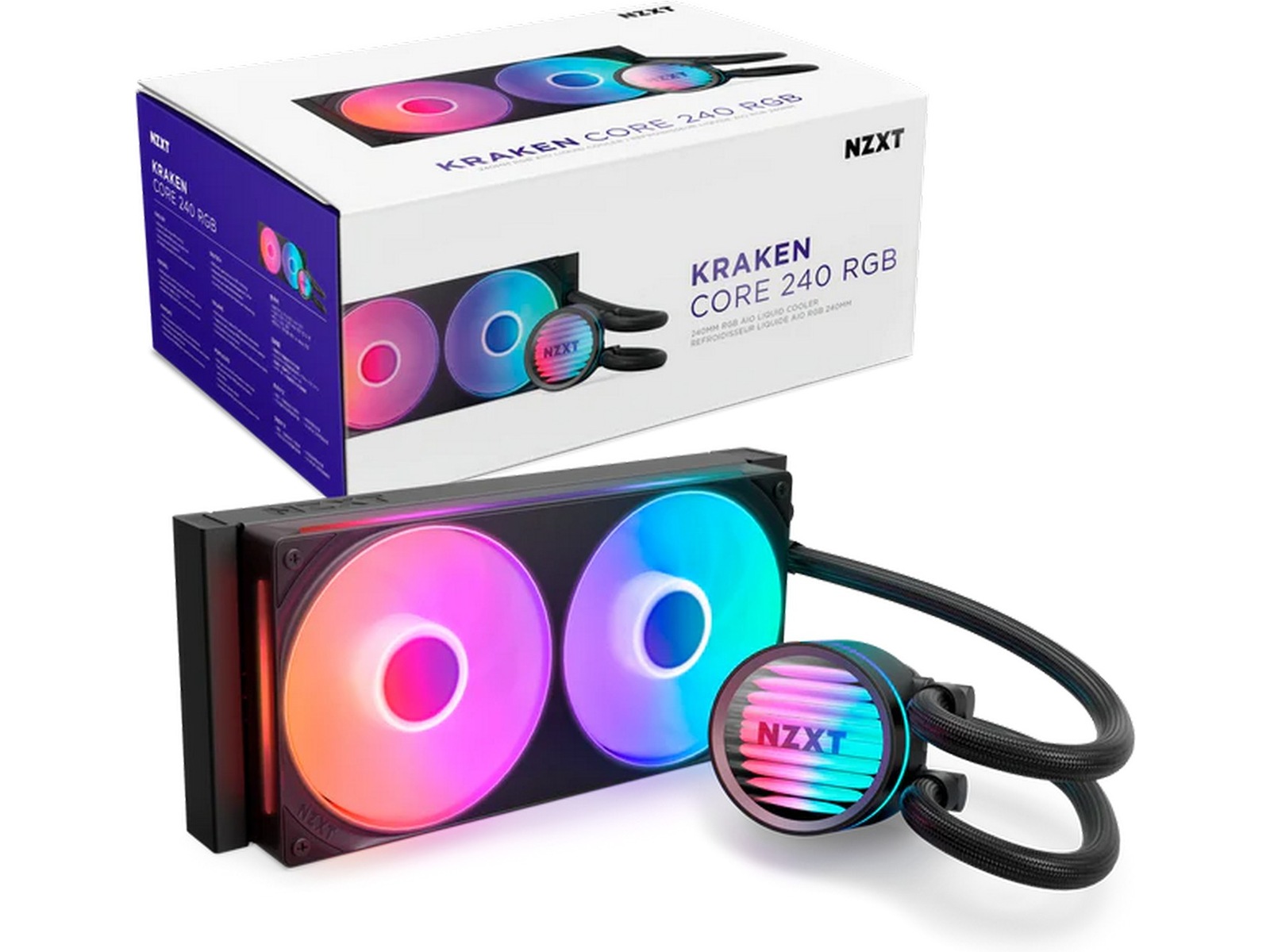 NZXT Kraken Core RGB 240mm AIO Køler (sort) CPU - Vattenkylning