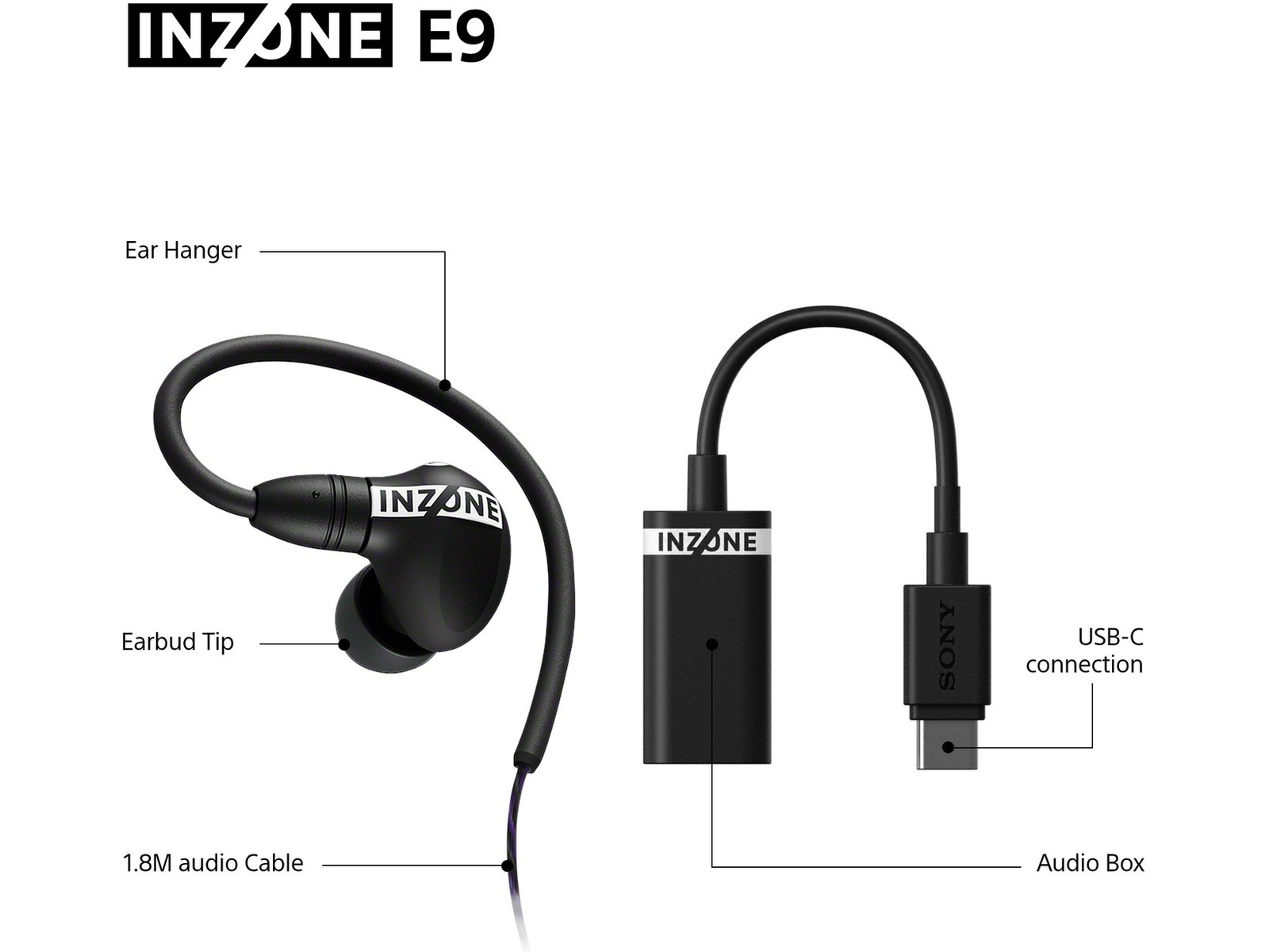 Sony INZONE E9 In-Ear Gaming Ørepropper (sort) In-ear hörlurar