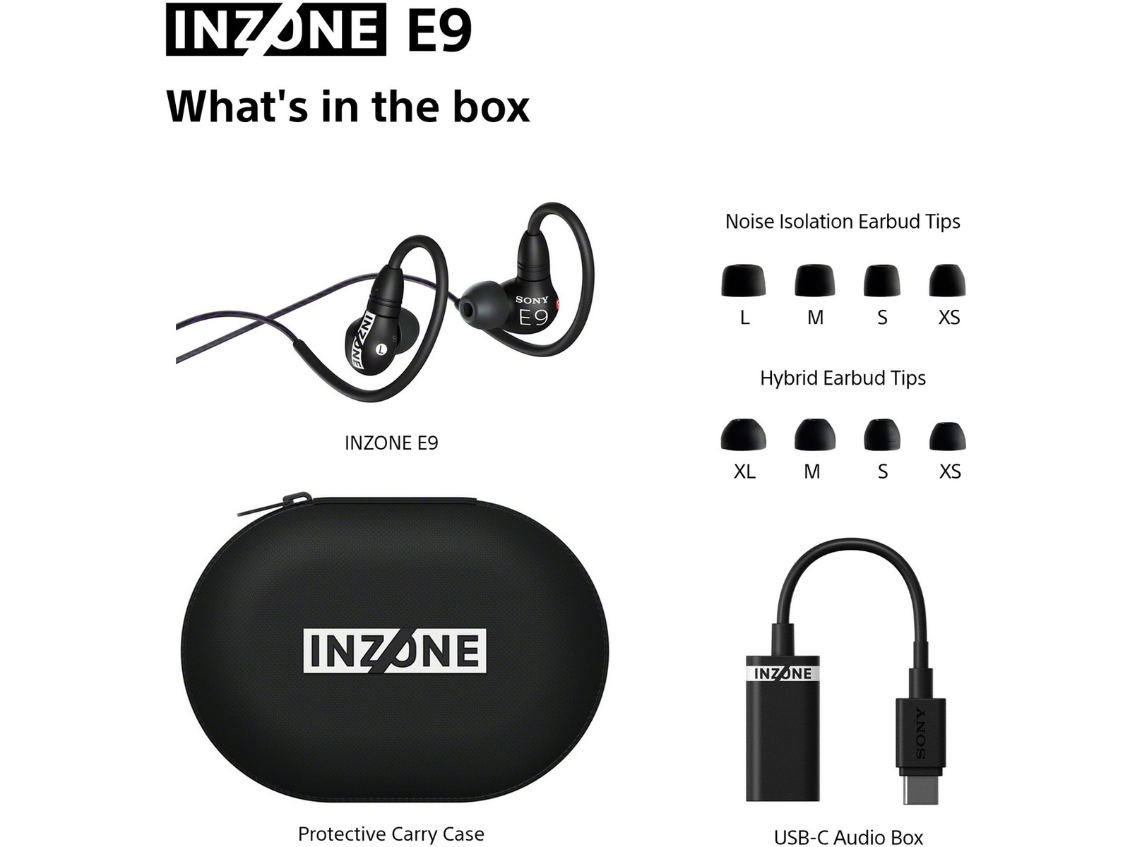 Sony INZONE E9 In-Ear Gaming Ørepropper (sort) In-ear hörlurar