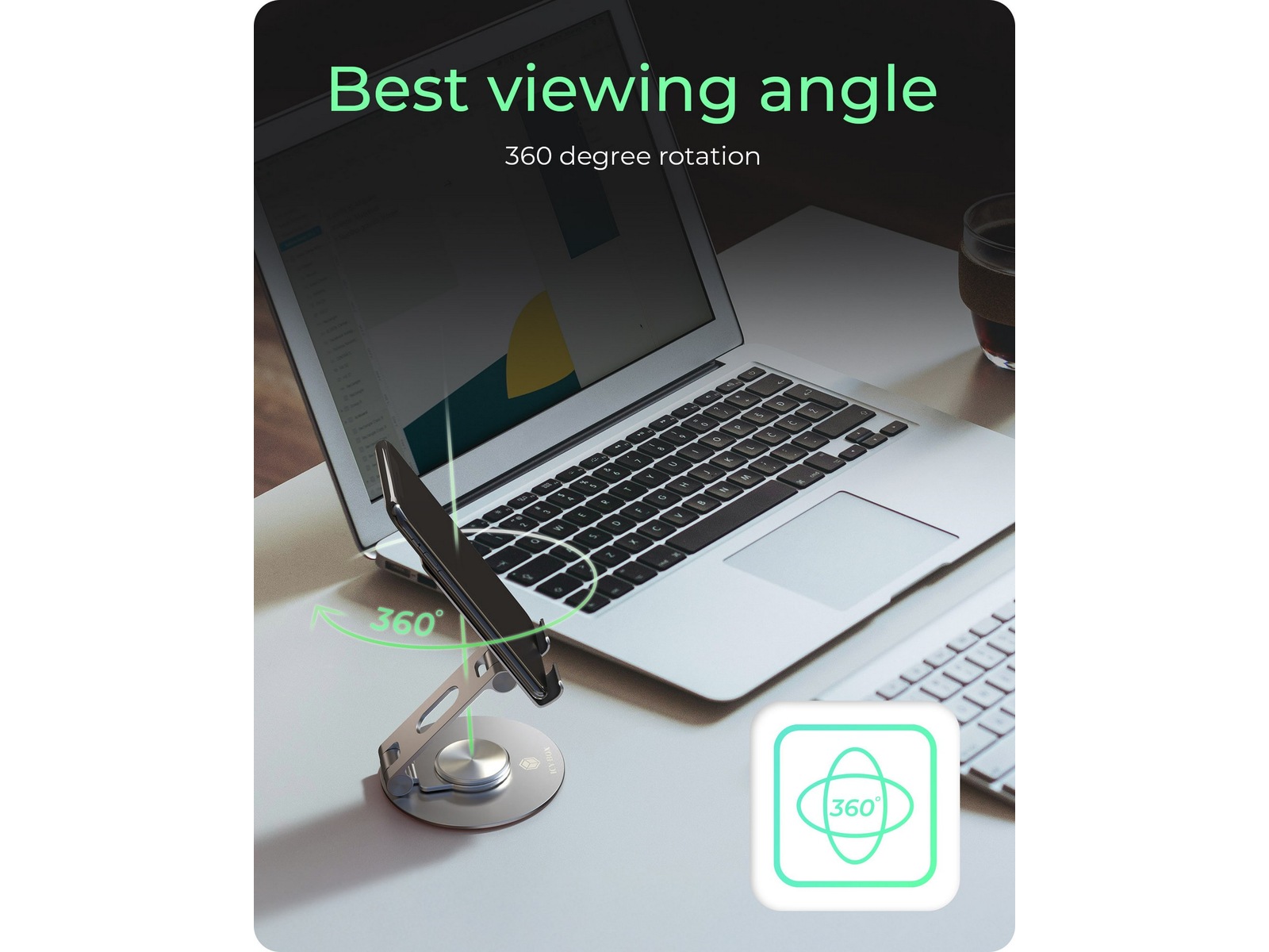 Icy Box Roterbart och Justerbart Surfplattestativ Ställ och hållare