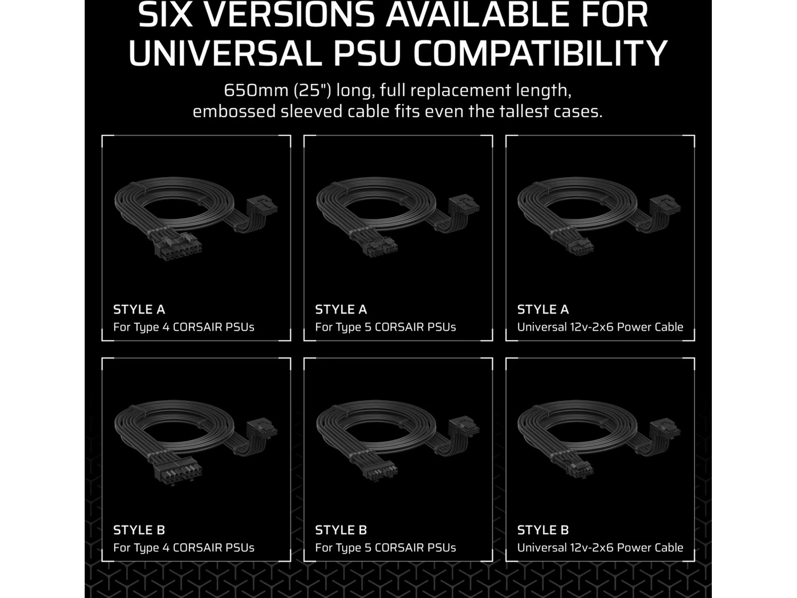 Corsair PSU 90° 12V-2x6 Stil A Kabel Tillbehör