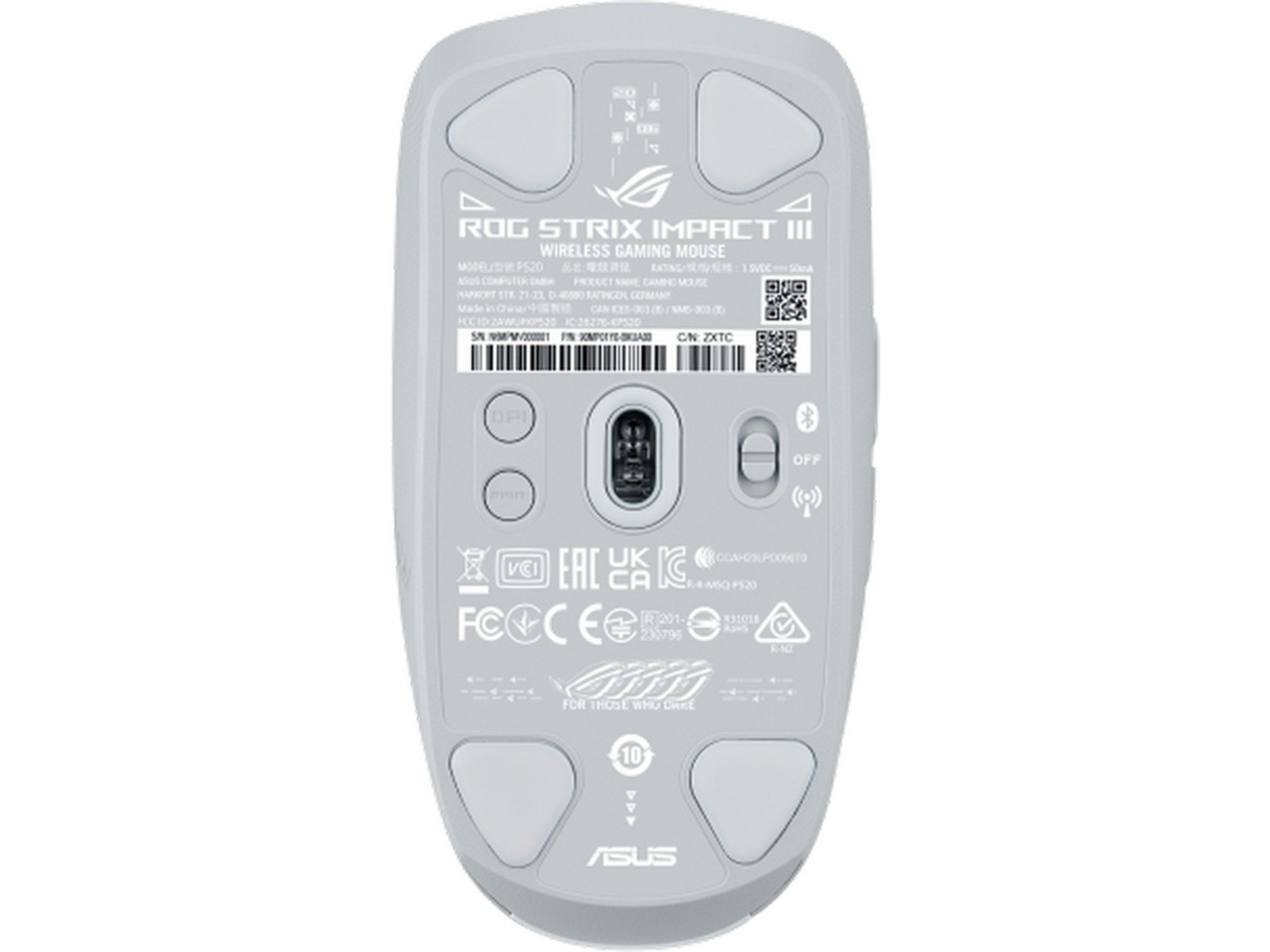 Asus ROG Impact III Trådløs Gamingmus (vit) Gamingmus