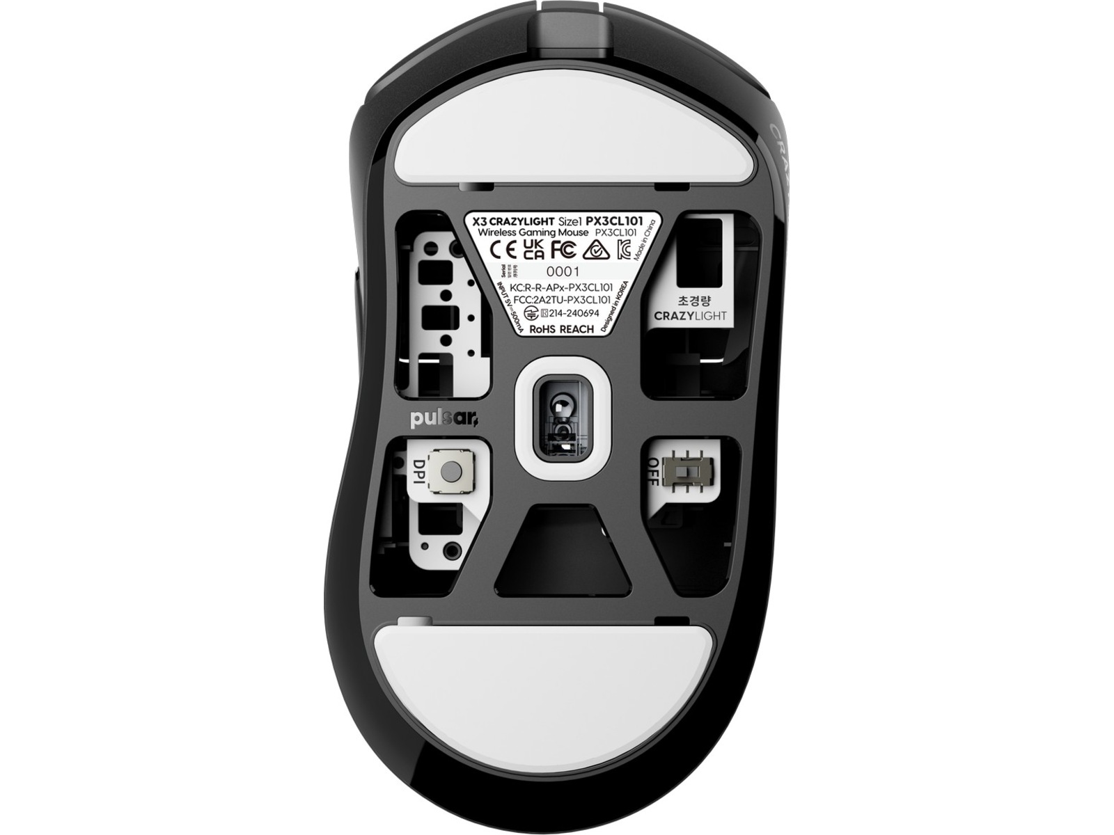 Pulsar X3 LHD CRAZYLIGHT Mini trådlös gamingmus (jet svart) Gamingmus