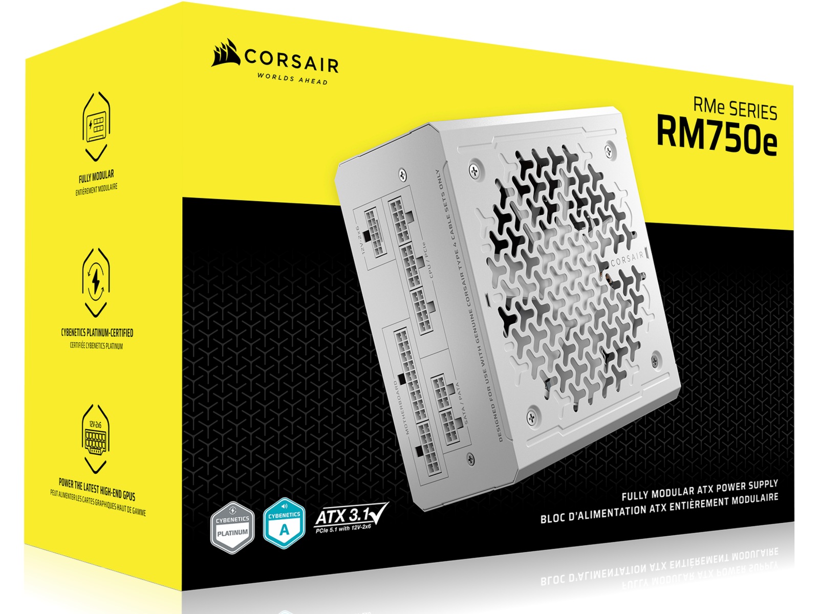 Corsair RMe Series RM750e PSU (vit) Nätaggregat