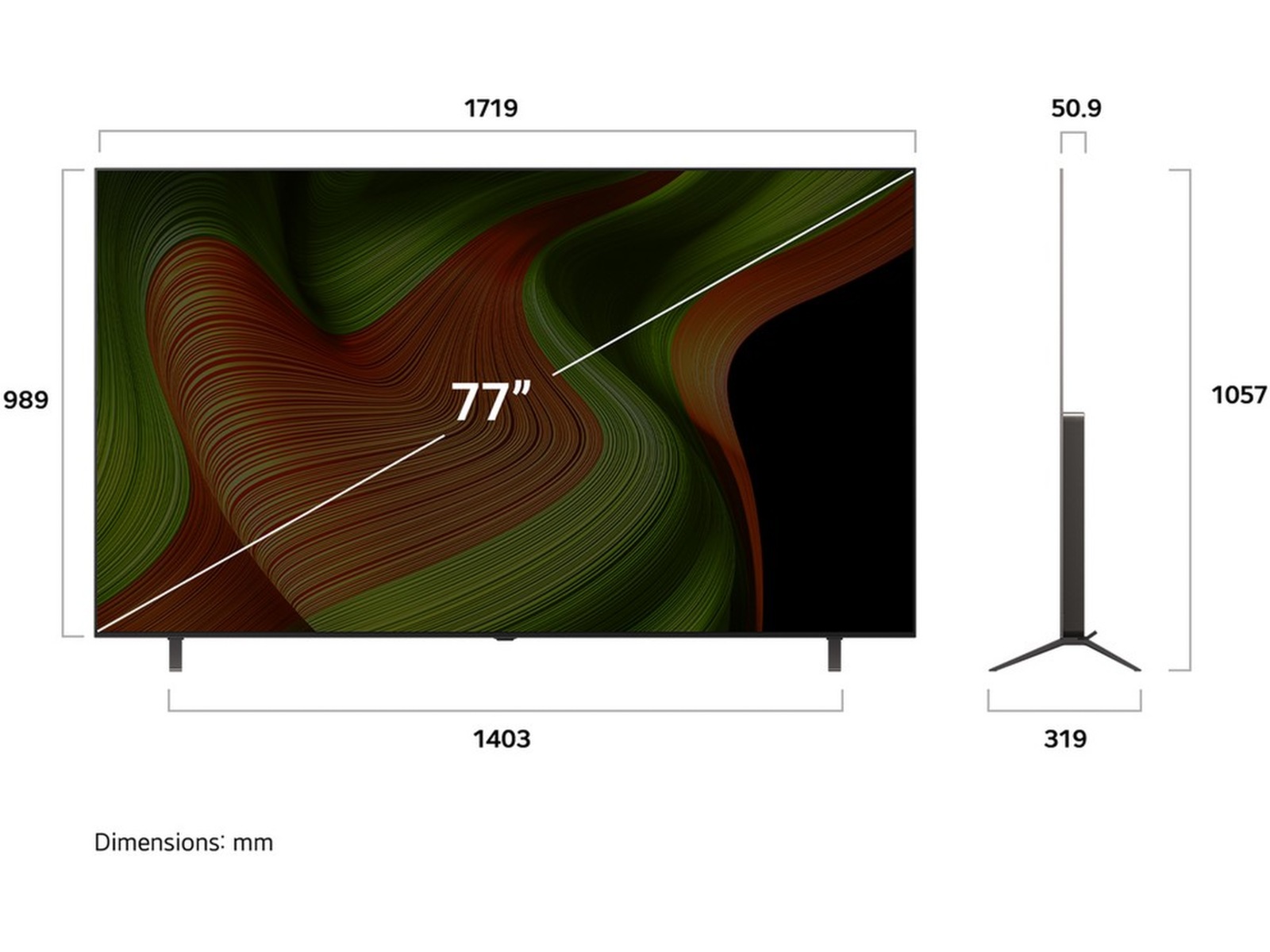 LG 77" B5 AI 4K OLED smart-tv (2025) 70 - 79 tums TV