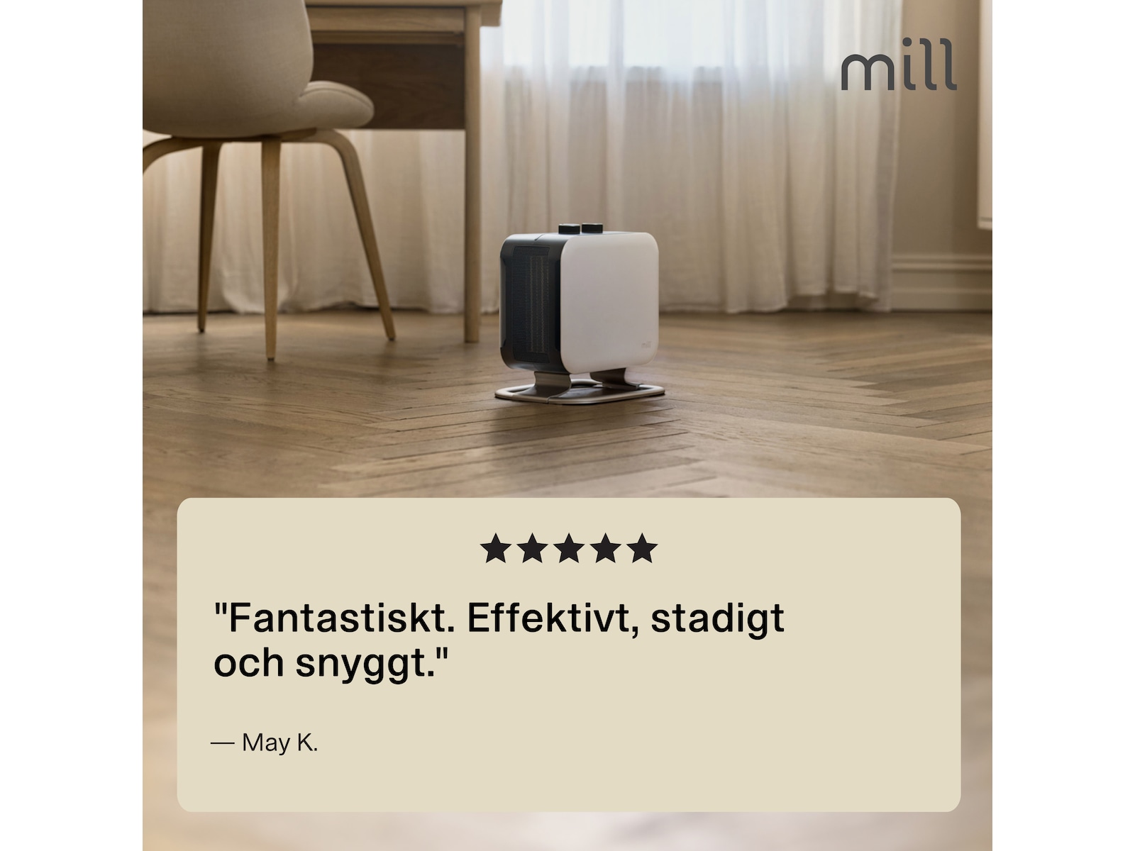 Mill Compact fläktugn 1800W med fot (vit) Fläktar och varmluftsugnar