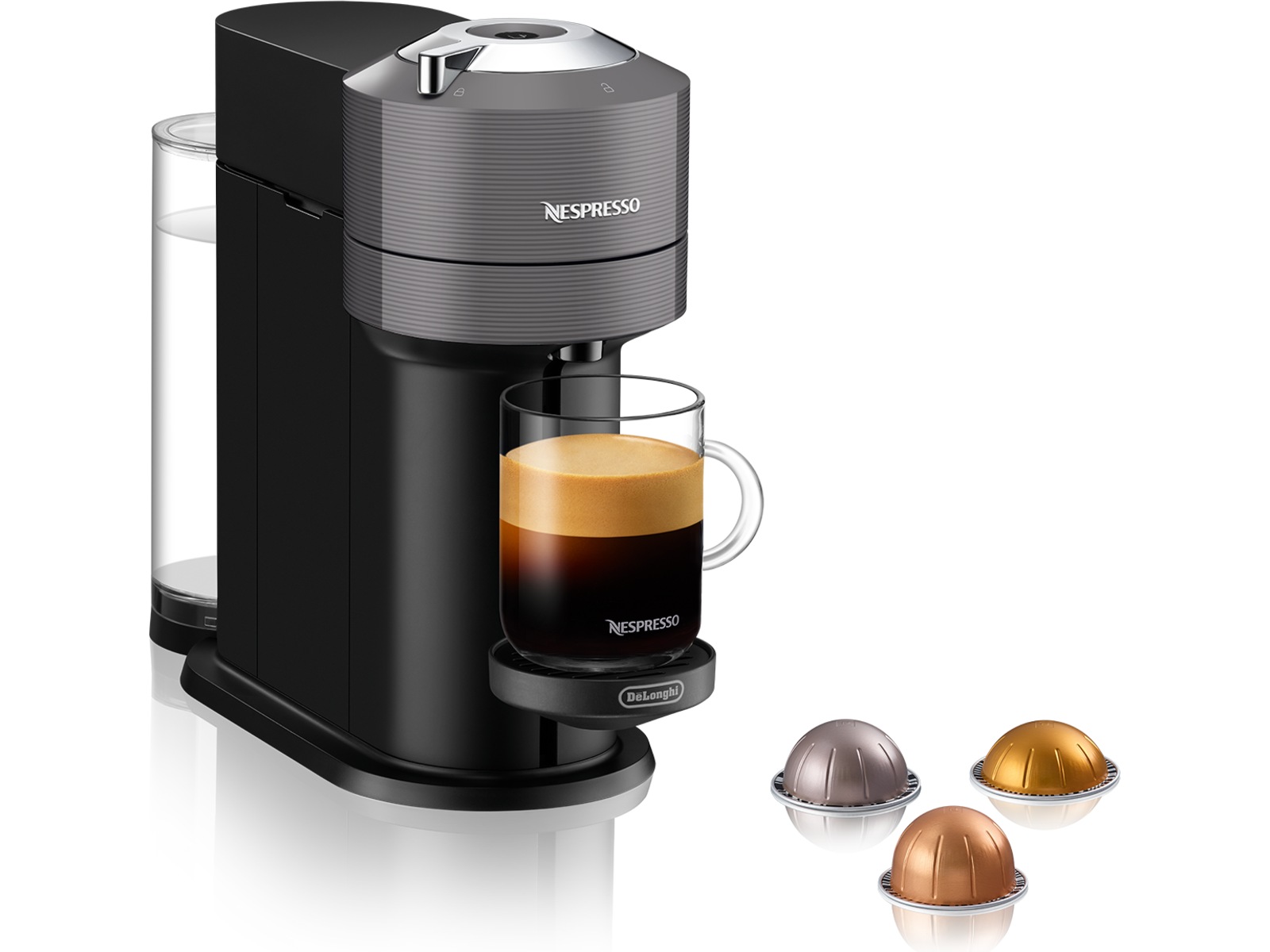 NESPRESSO Vertuo Next från DeLonghi® kapselmaskin (grå) -B-Grade Demo hem & hushåll