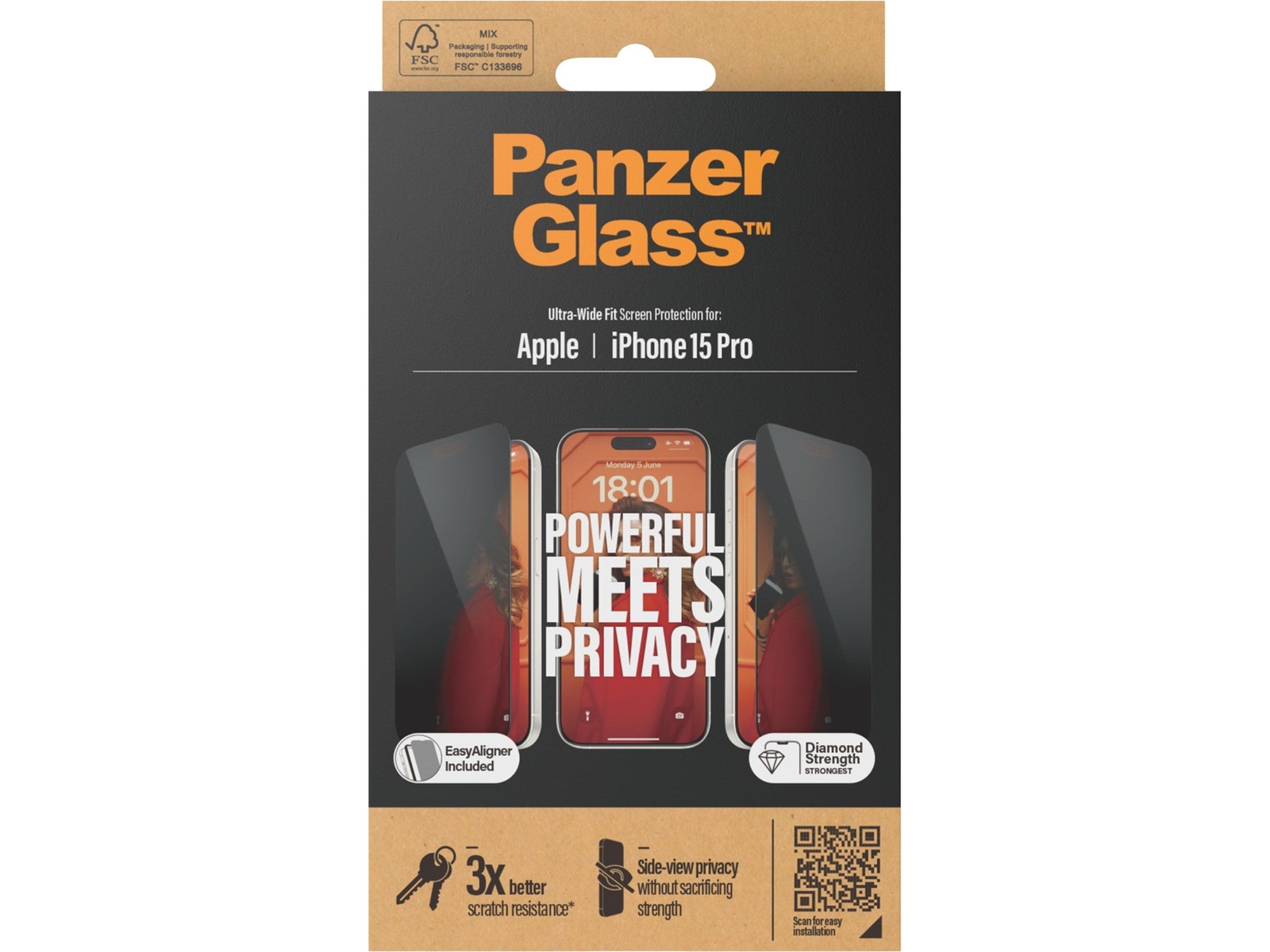Panzerglass iPhone 15 Pro Privacy Skärmskydd Skärmskydd mobiltelefon