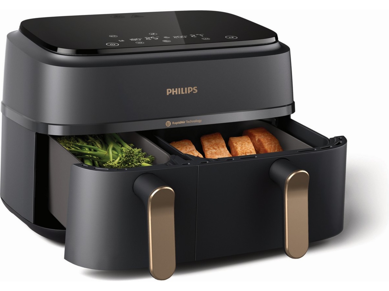 Philips dual basket airfryer 9L NA352/00 (grå/koppar) Airfryer
