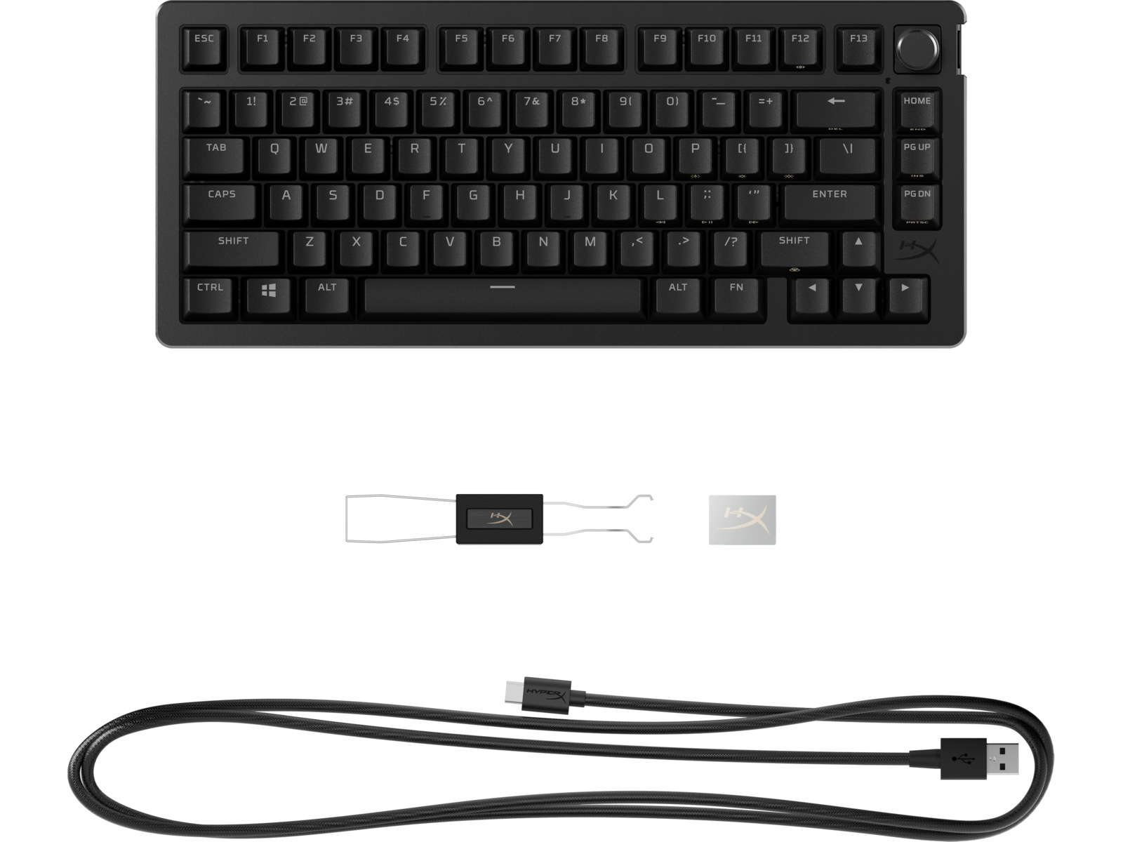 HyperX Alloy Rise 75 gamingtangentbord (svart) -B-Grade Demo tangentbord