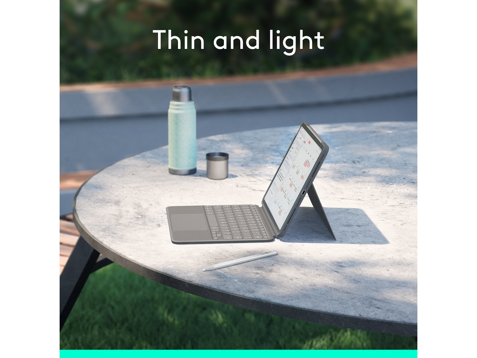 Logitech iPad Air 11" Combo Touch Tangentbordfodral (oxford grey) Tangentbord och pennor