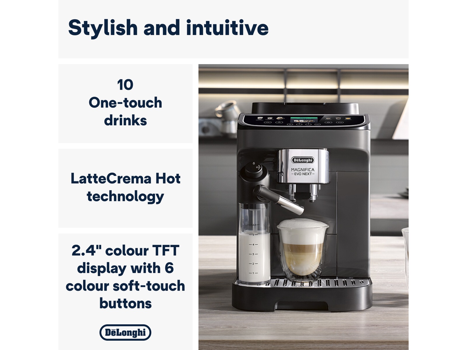 Delonghi Magnifica EVO Next ECAM310.60.B automatisk kaffemaskin (svart) Espressomaskiner