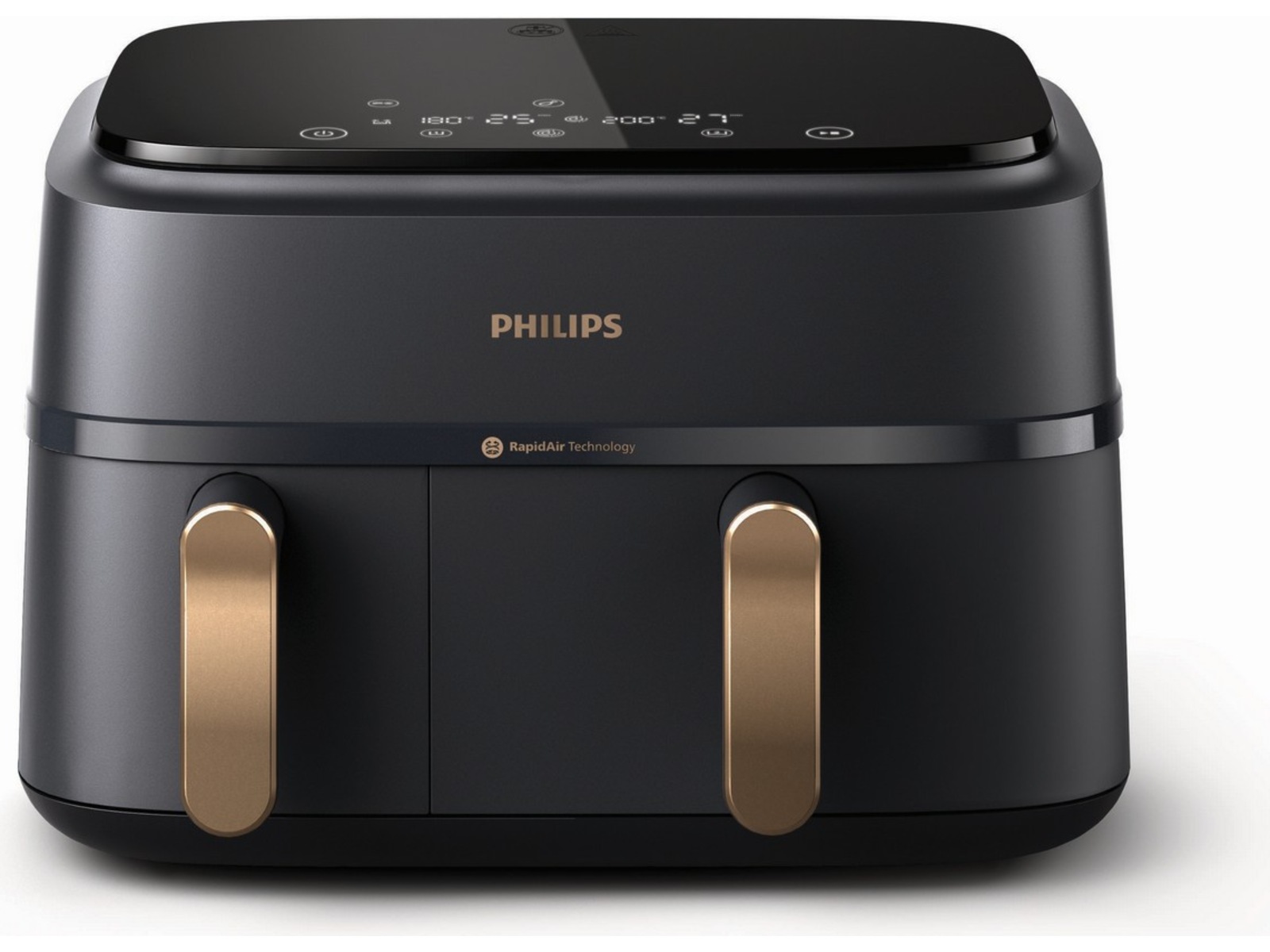 Philips dual basket airfryer 9L NA352/00 (grå/koppar) -B-Grade Demo hem & hushåll