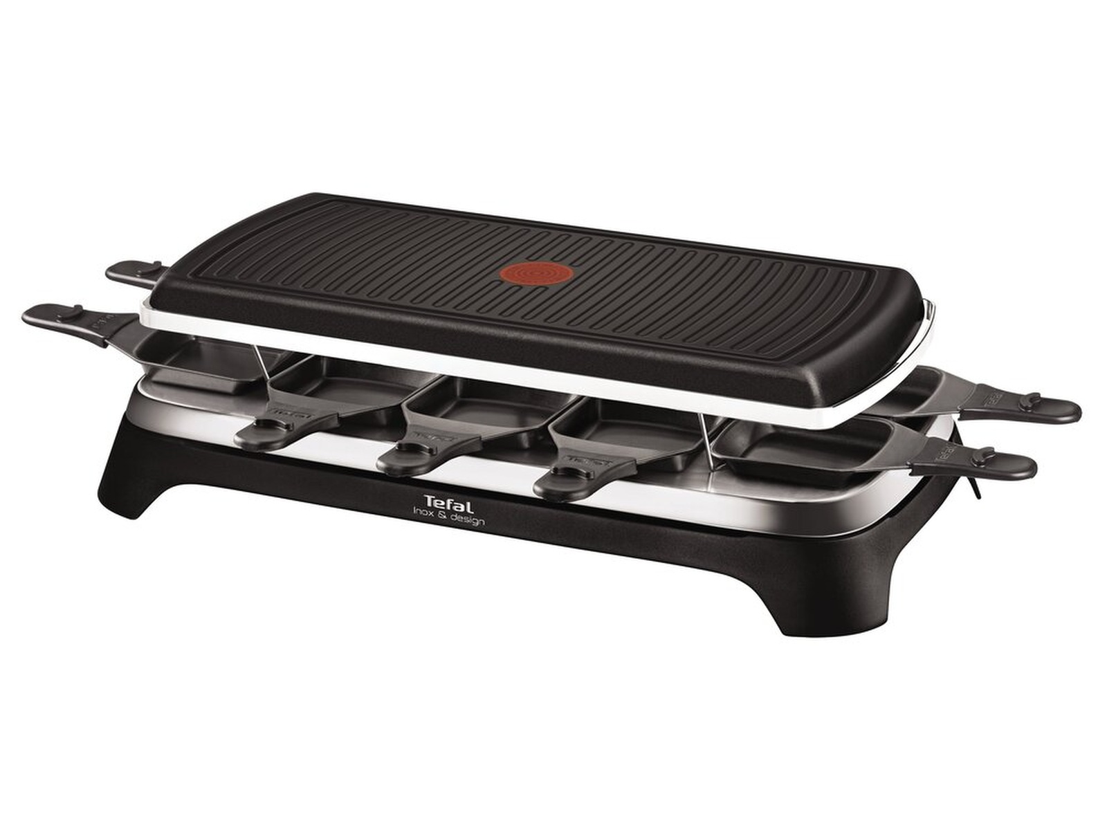 Tefal RE458812 raclette Inox & Design 10 pannor (svart) Övriga köksapparater