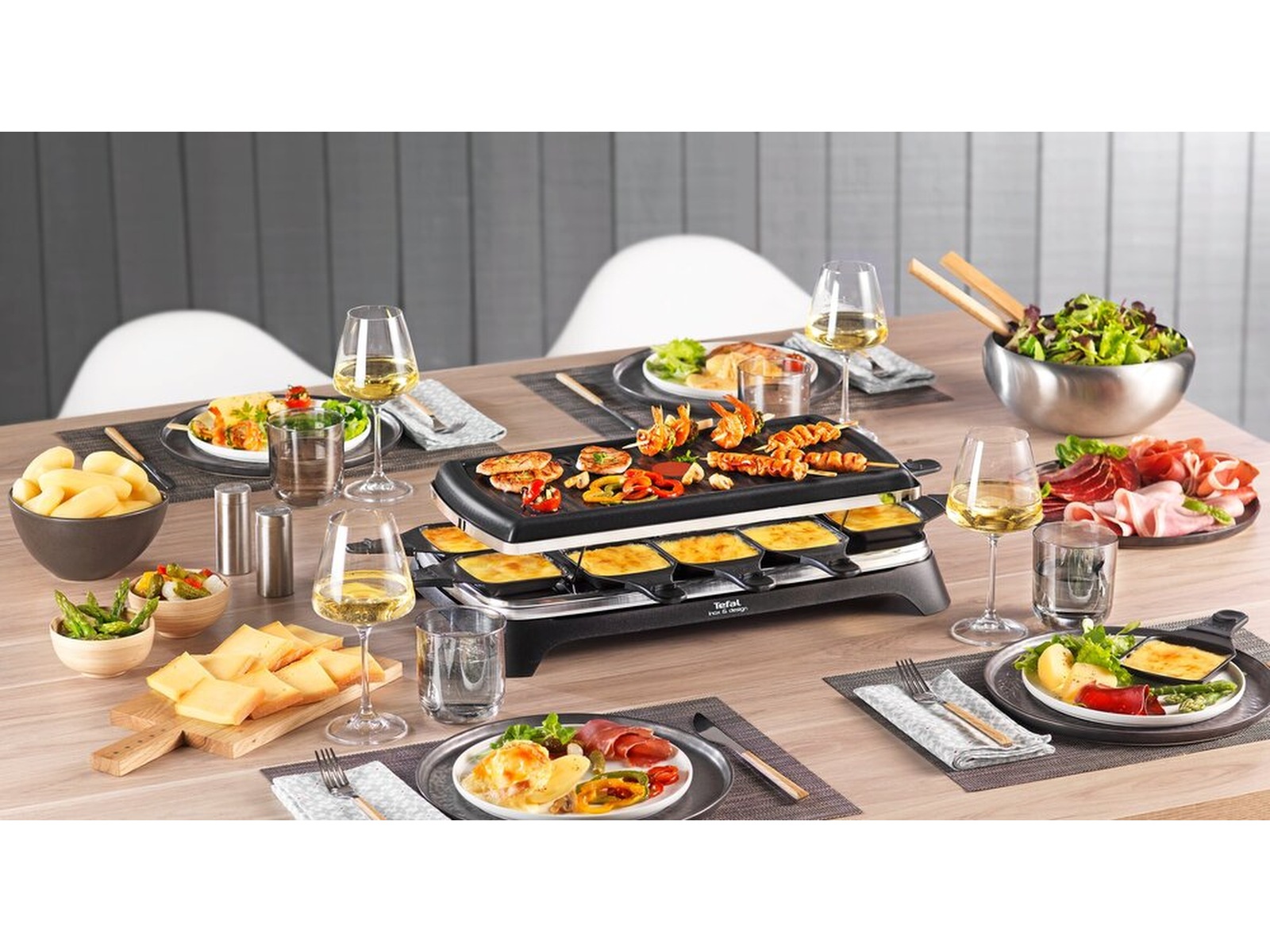 Tefal RE458812 raclette Inox & Design 10 pannor (svart) Övriga köksapparater