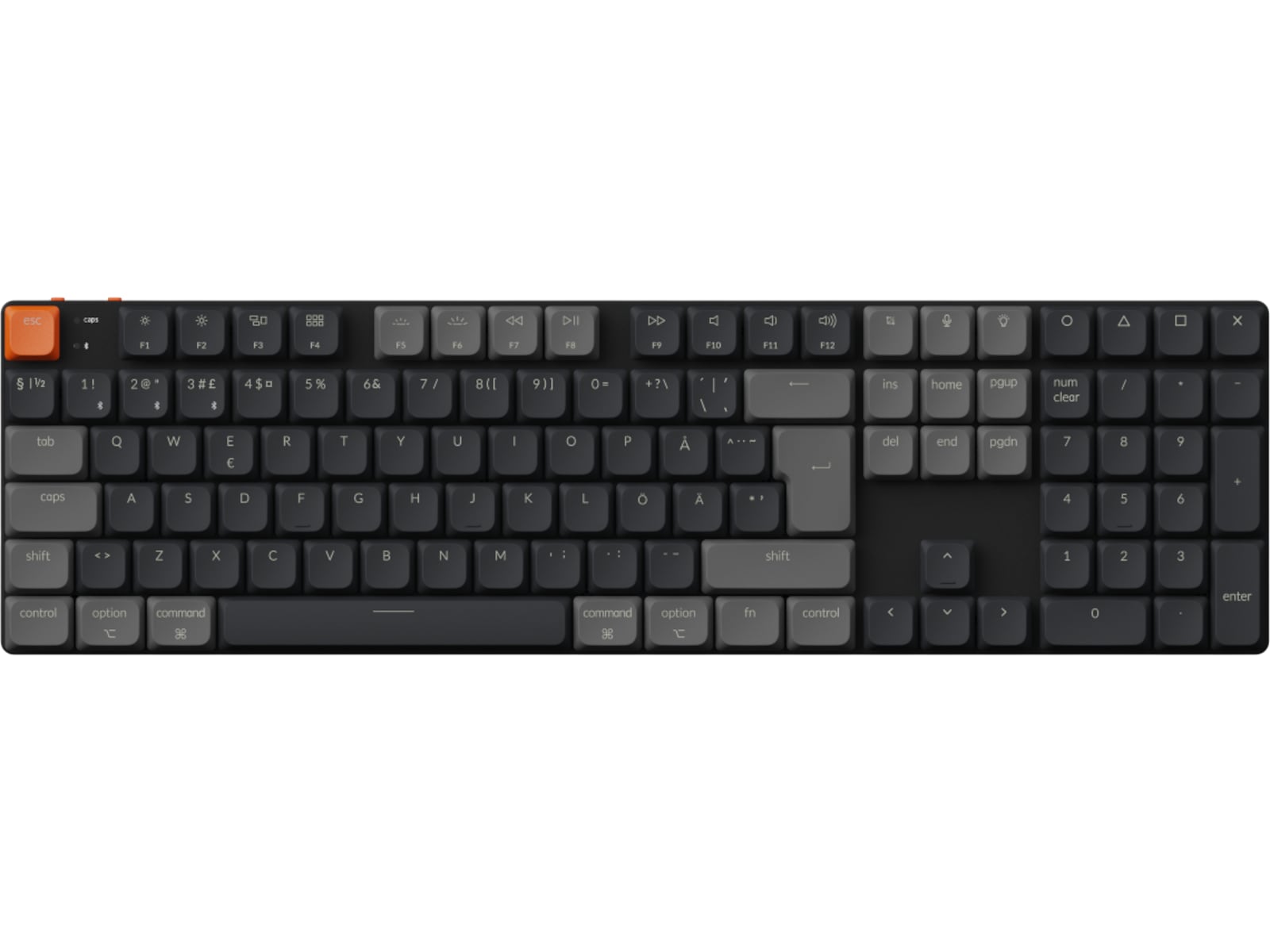 Keychron K5 V2 trådlöst tangentbord RGB alu hotswap QMK LP 2.0 brown Gamingtangentbord