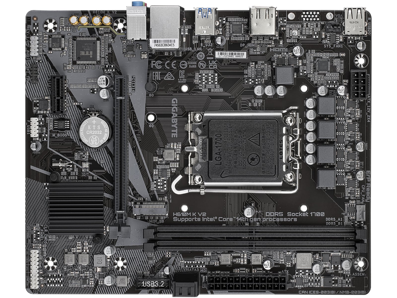 Gigabyte H610M K V2 Moderkort Intel Socket