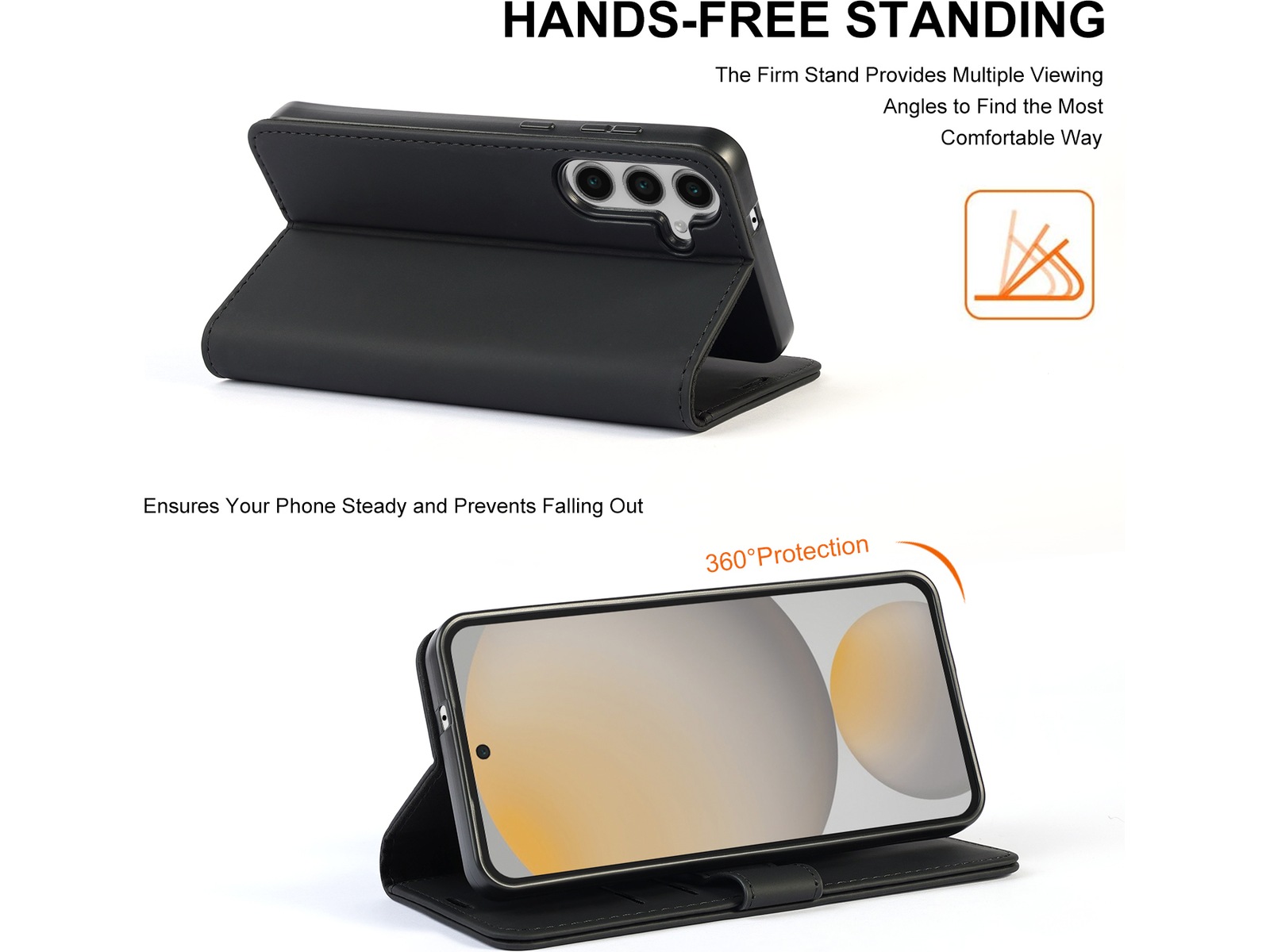 iiglo Galaxy S25 FE Plånboksfodral (svart) Mobilskal