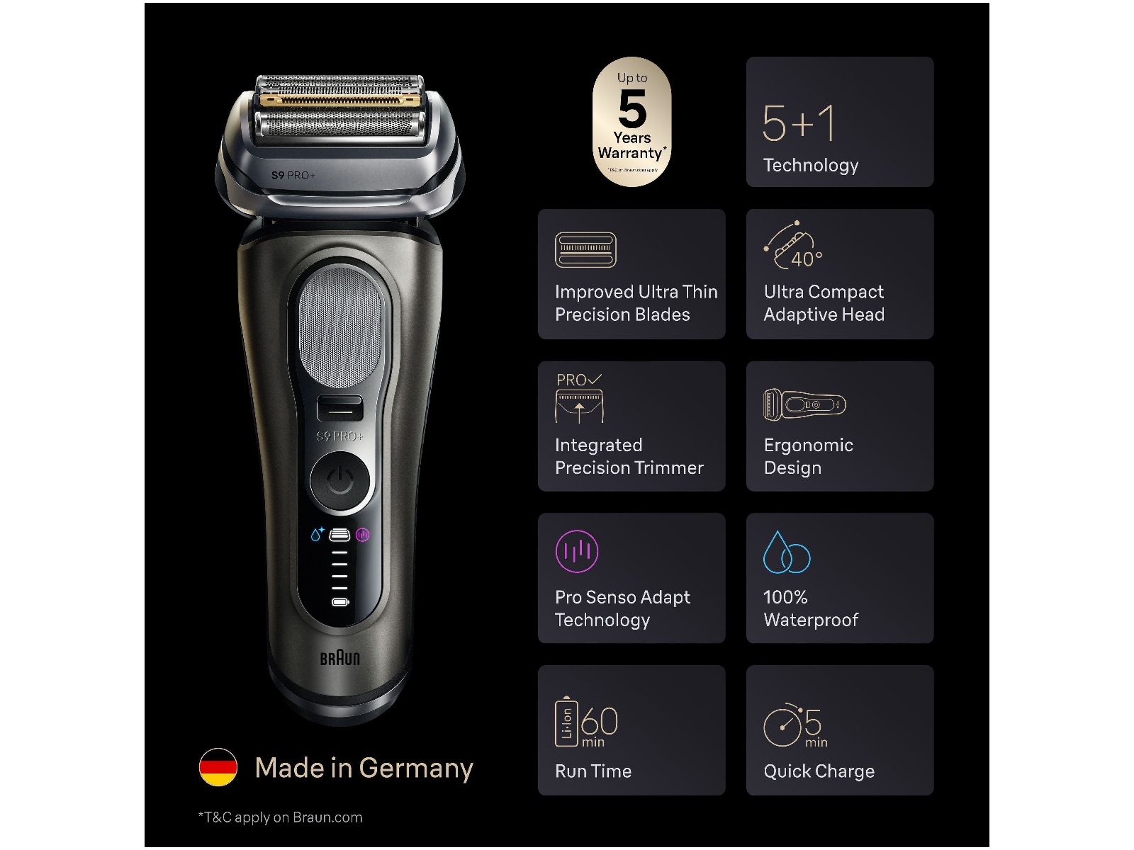 Braun Series 9 PRO+ elektrisk rakapparat 9675CC Rakapparat
