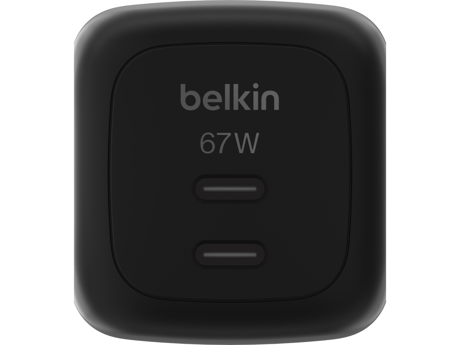 Belkin Dual USB-C PD GaN 67W väggladdare (svart) Mobilladdare