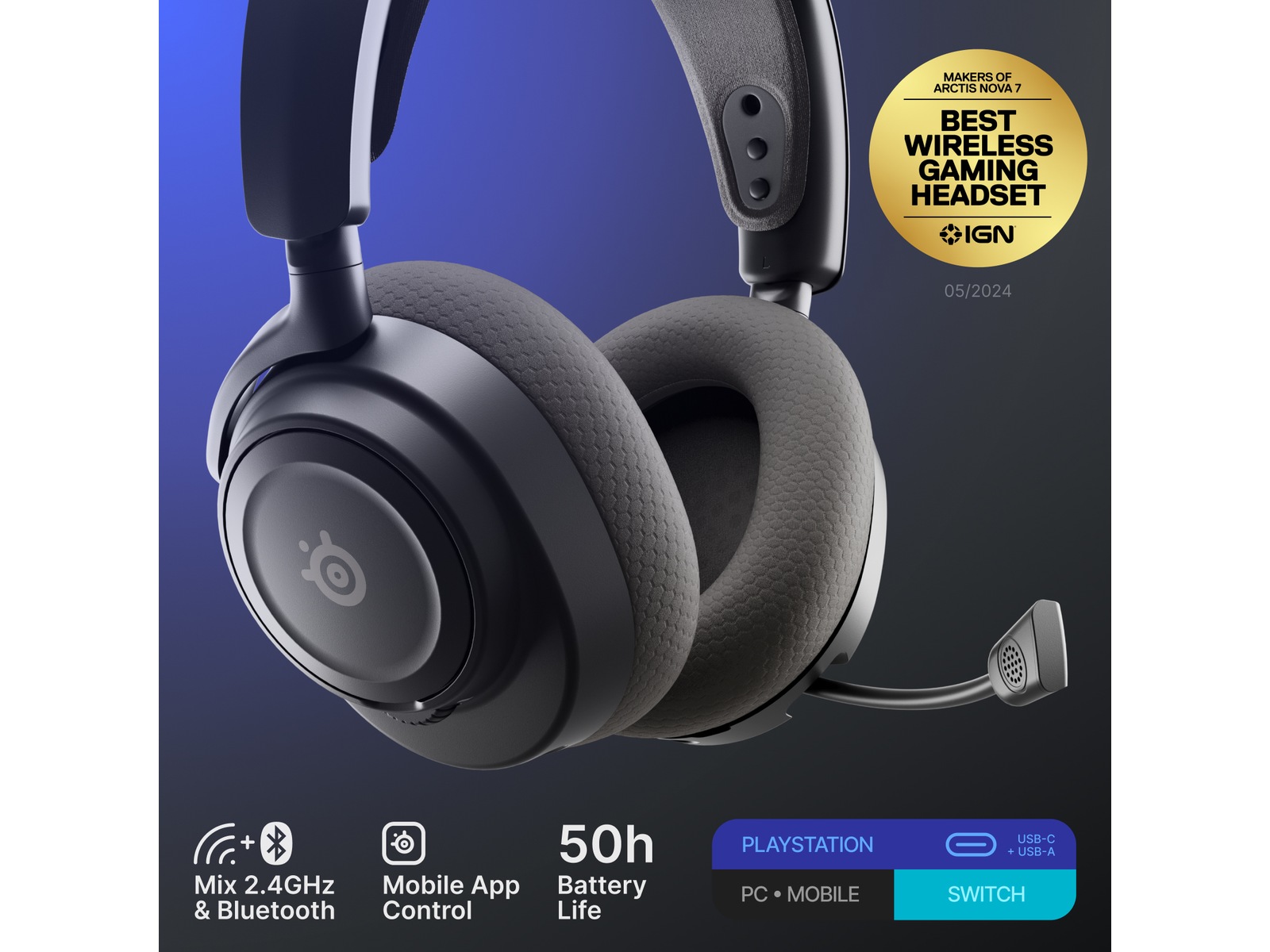 SteelSeries Arctis Nova 7P Gen 2 Trådløst Gamingheadset (sort) Gamingheadset