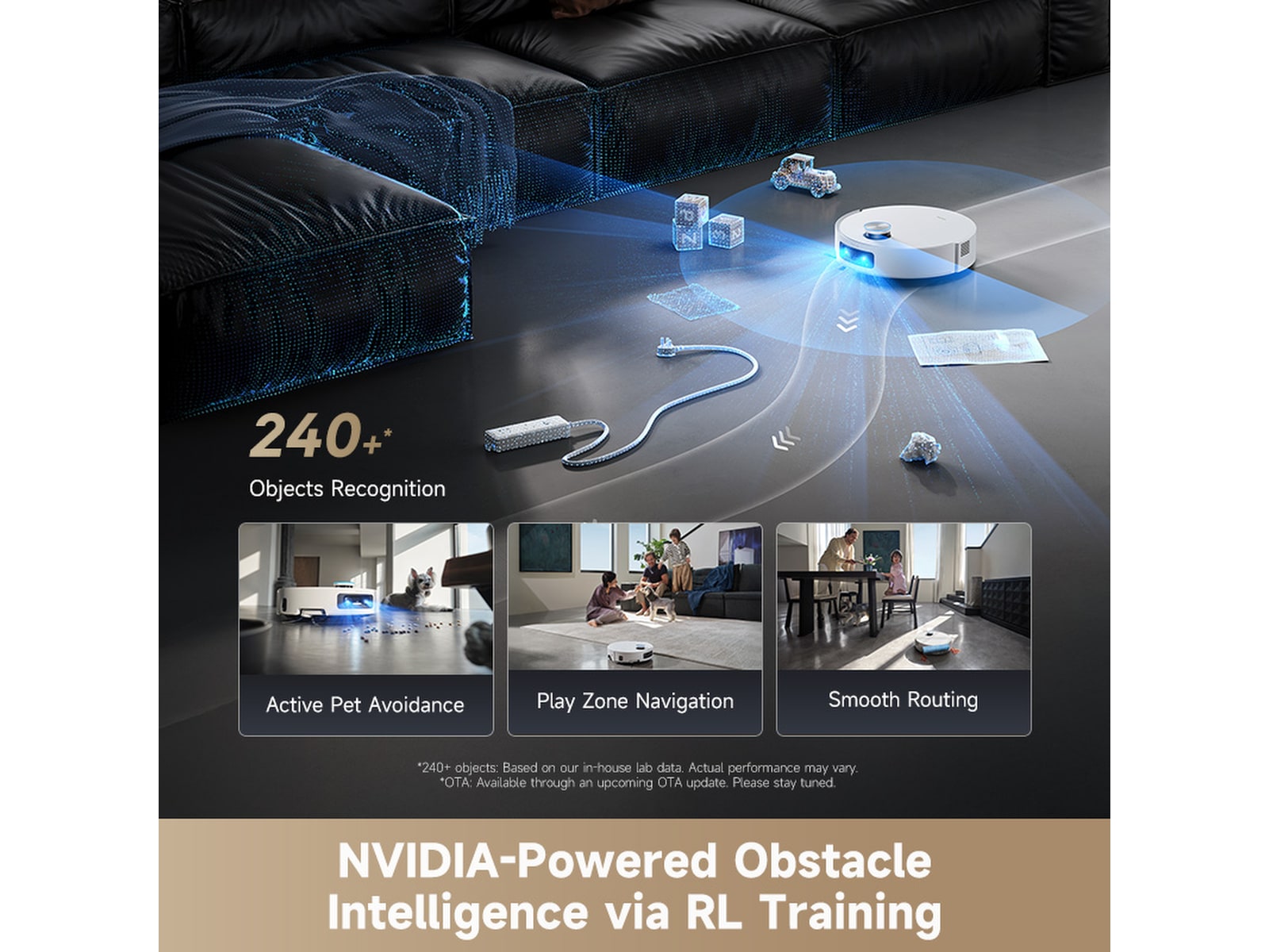 Dreame Aqua10 Ultra Roller Robotdammsugare (vit) Robotdammsugare