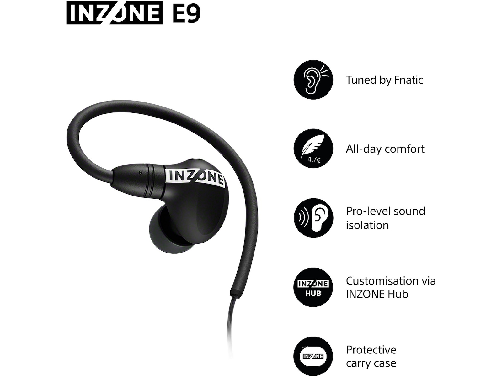 Sony INZONE E9 In-Ear Gaming öronproppar (svart) In-ear hörlurar