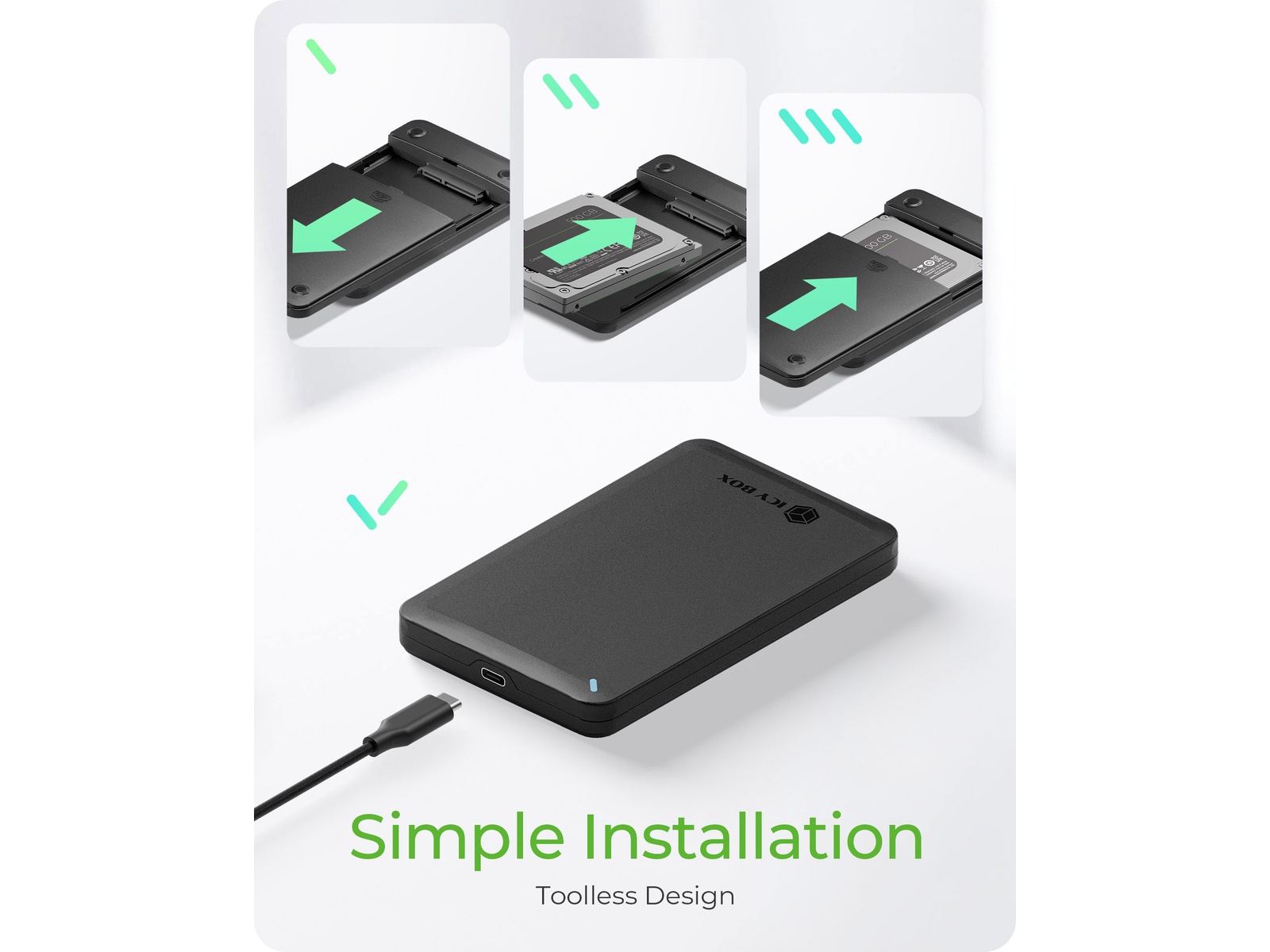 Icy Box 2.5" SATA HDD/SSD Kabinett Externa Chassi