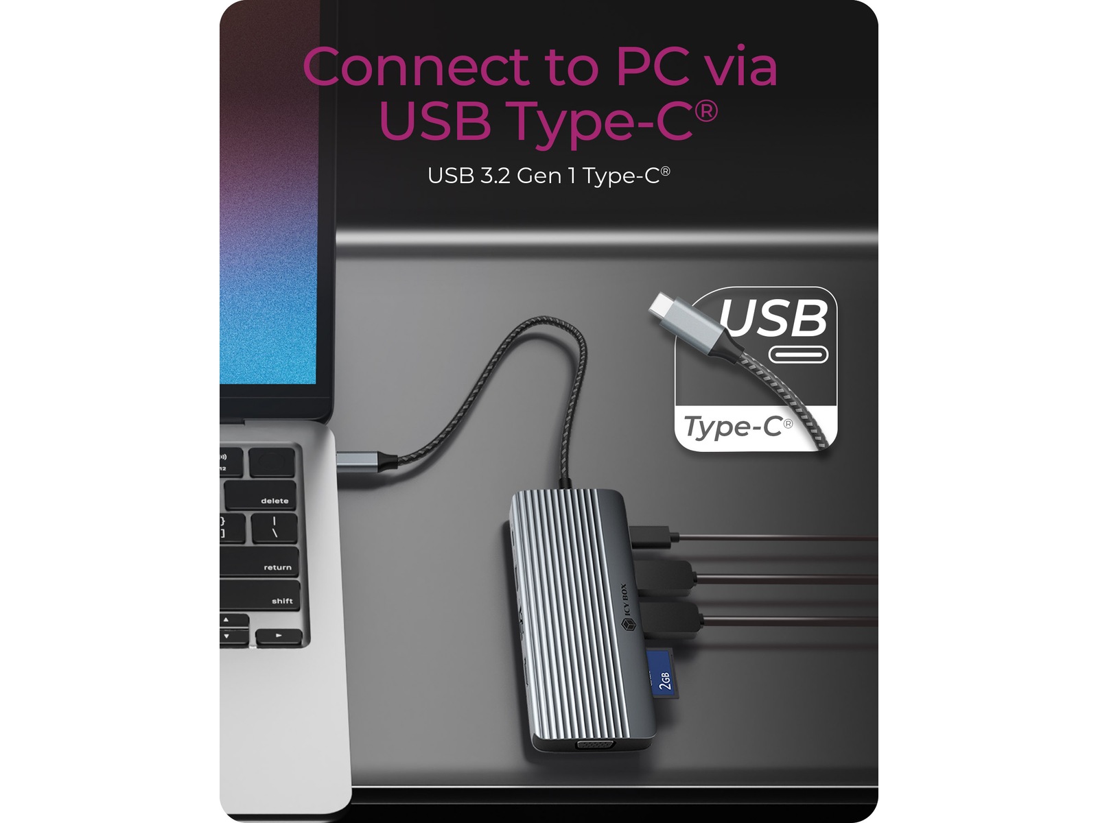 ICY BOX 10 i 1 USB-C Dockningsstation Dockningsstation och USB-hub