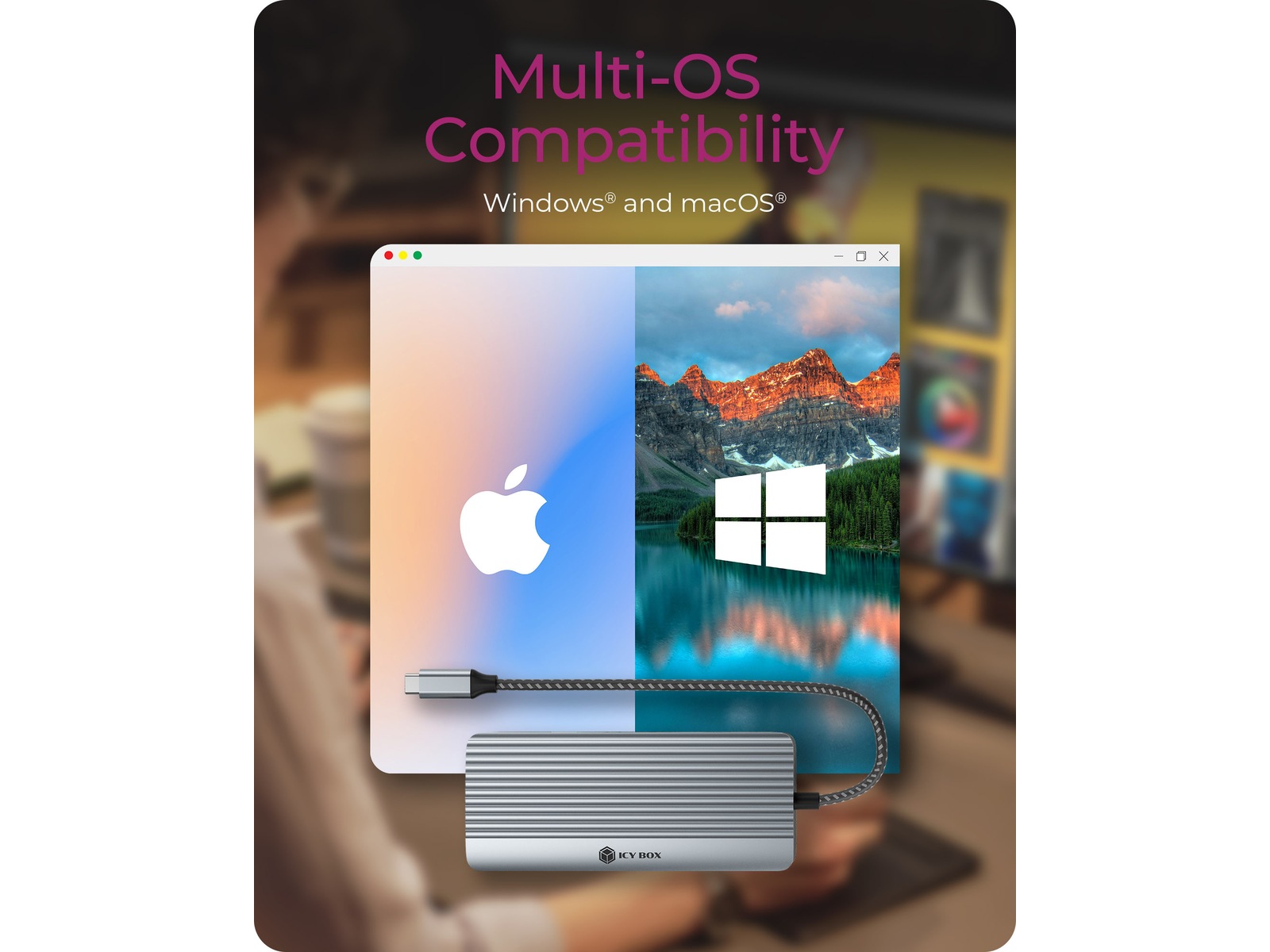 ICY BOX 10 i 1 USB-C Dockningsstation Dockningsstation och USB-hub