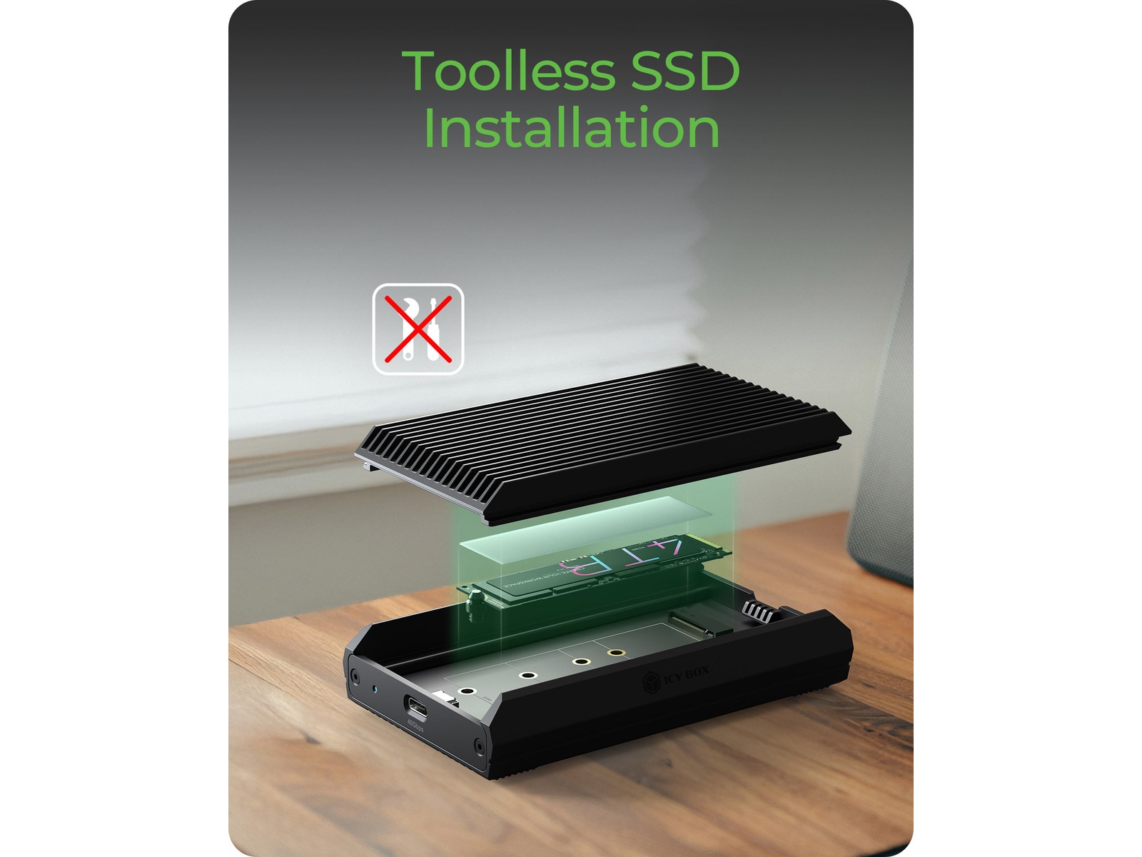 ICY BOX M.2 NVMe enclosure Externa Chassi