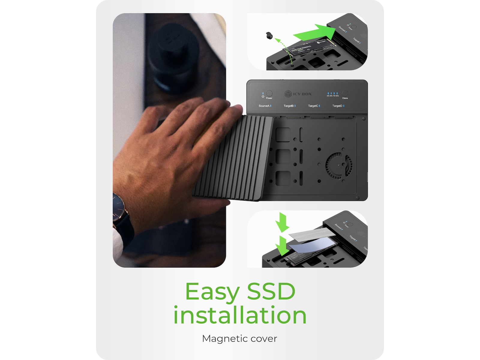  ICY BOX 4 bay Clone and DockingSation Dockningsstation och USB-hub