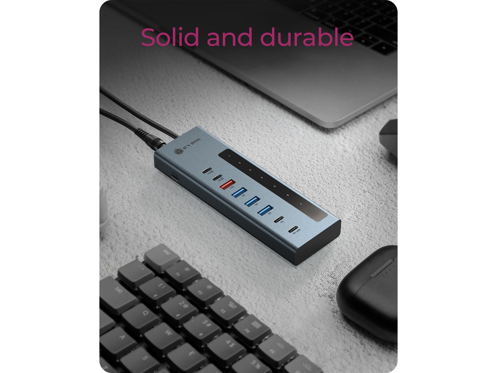 ICY BOX 9-i-1 HUB Dockningsstation och USB-hub