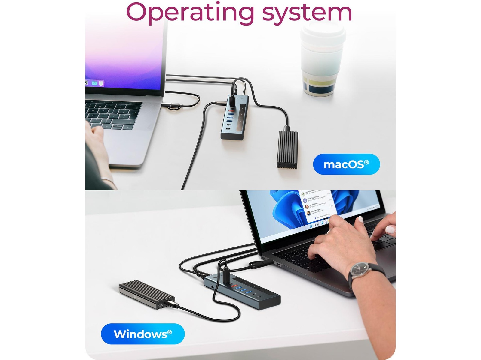 ICY BOX 9-i-1 HUB Dockningsstation och USB-hub