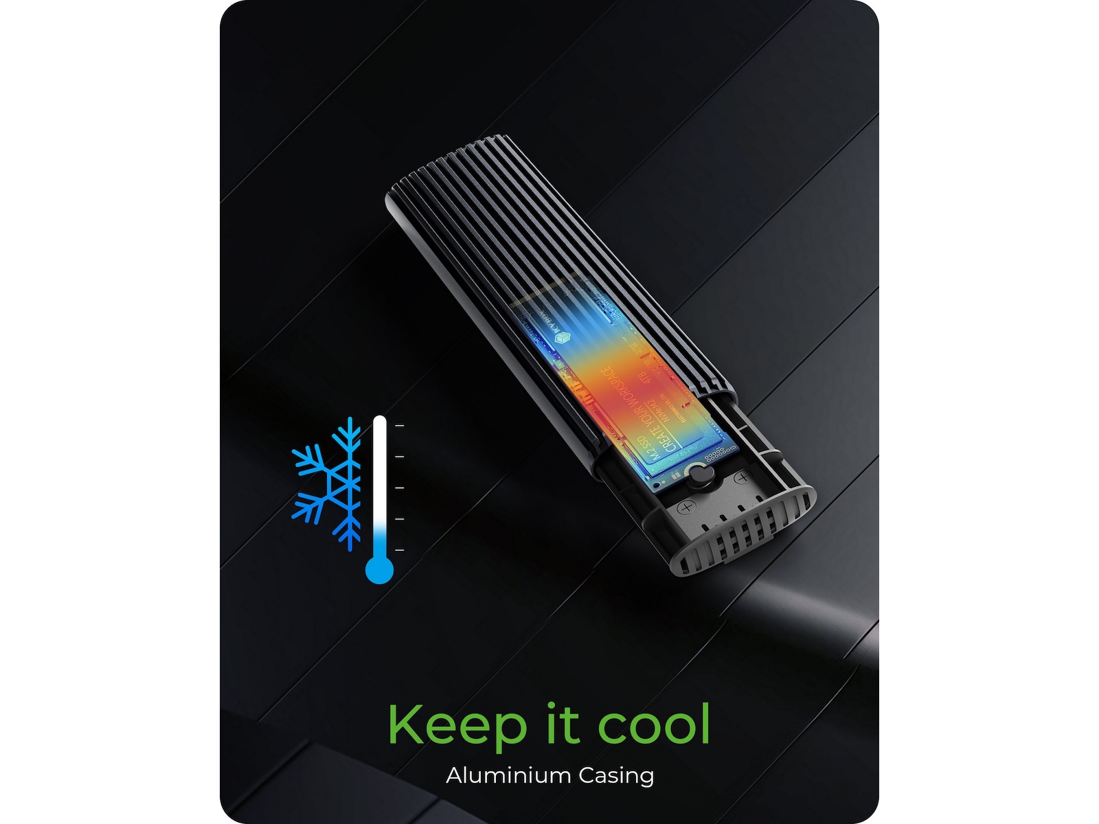 Icy Box M.2 NVMe & SATA M.2 SSD Kapsling Externa Chassi