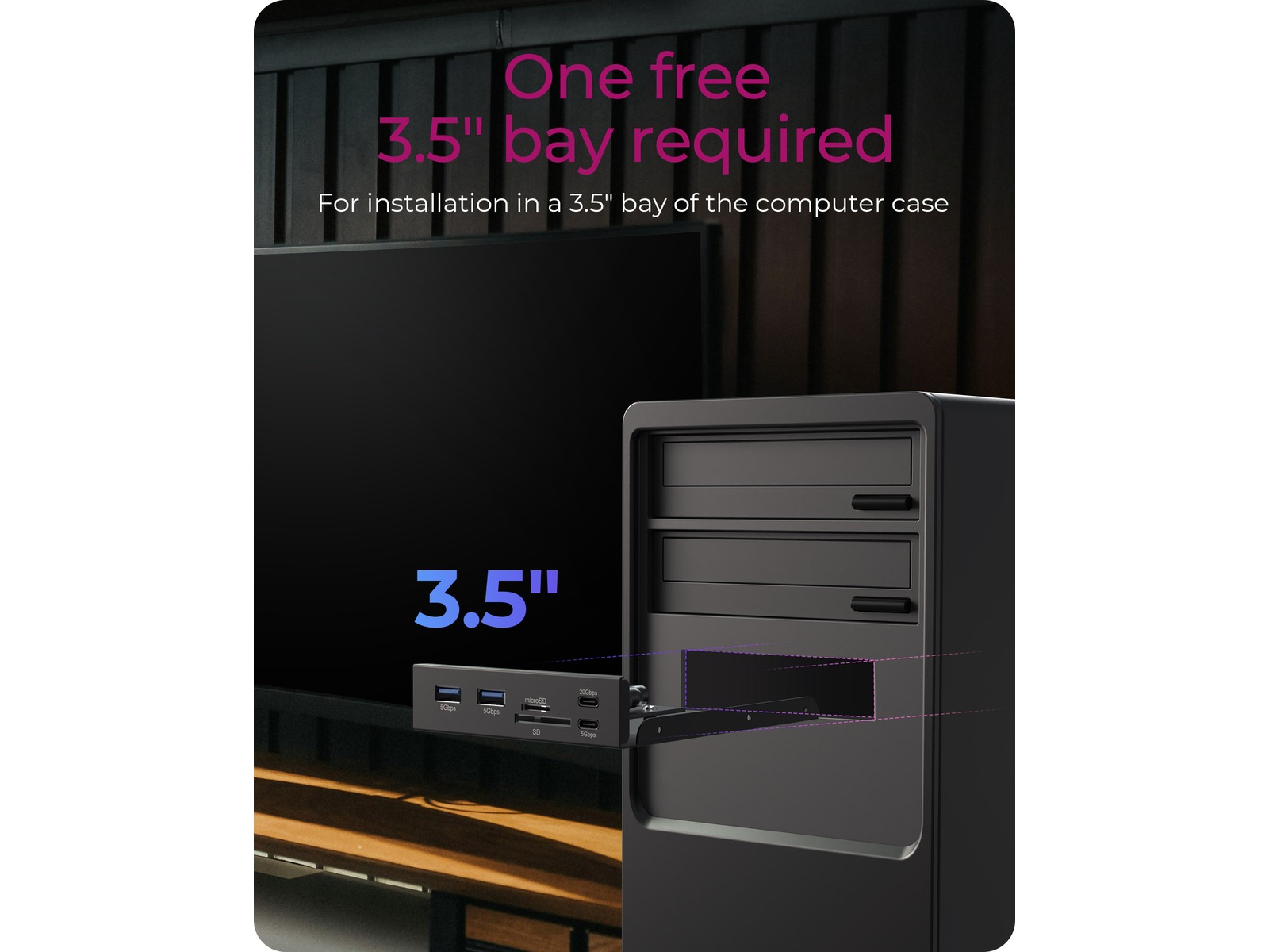 ICY BOX IB-HUB1419-i3 Front panel 3.5" USB/FireWire