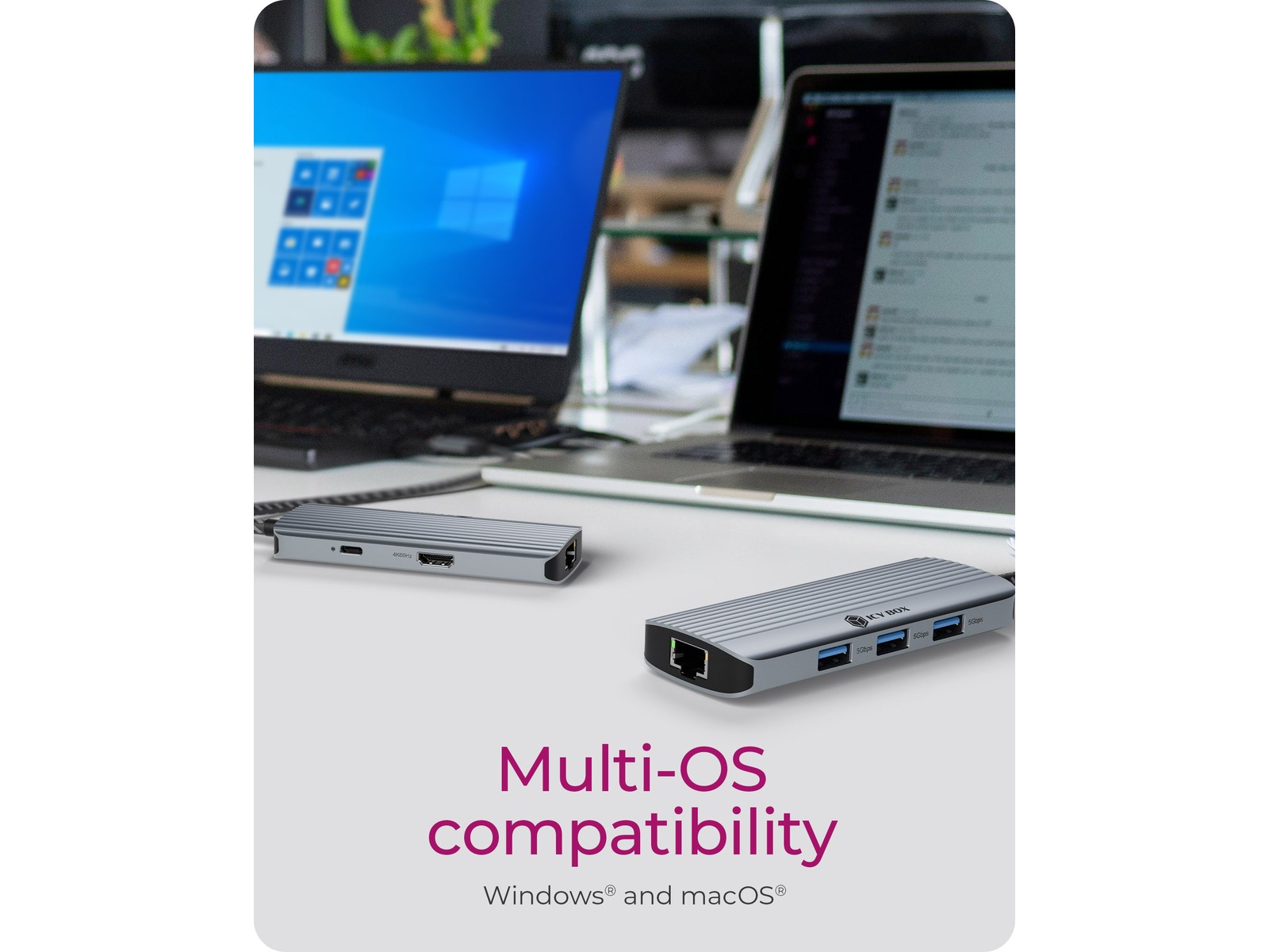 ICY BOX 6-i-1 Travel Docking Dockningsstation och USB-hub