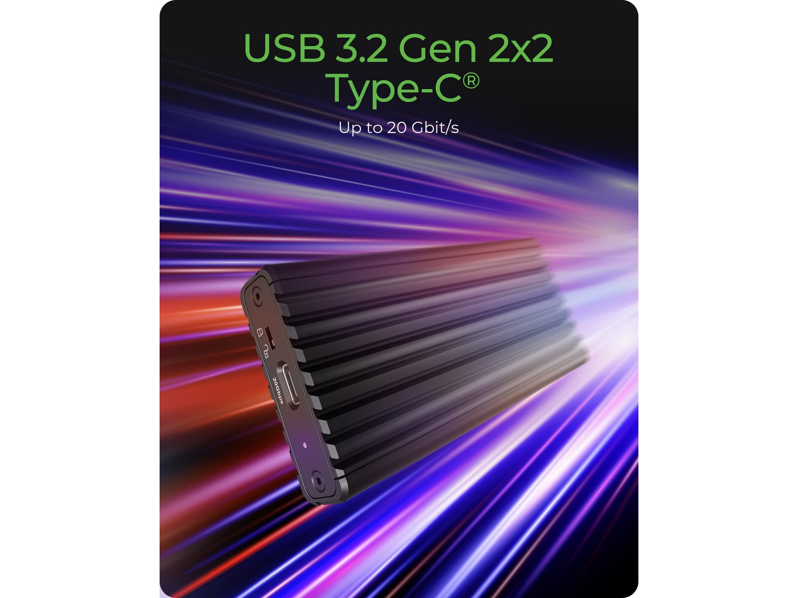 Icy Box M.2 NVMe SSD-kabinett Externa Chassi