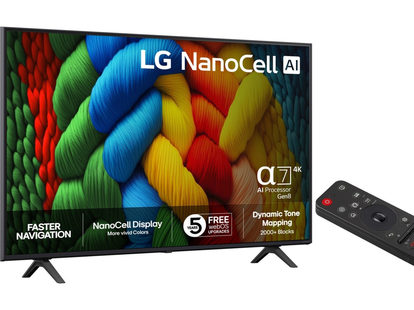 LG 50'' Nano AI 4K 50NANO80A (2025) + Soundbar 50 - 59 tums TV